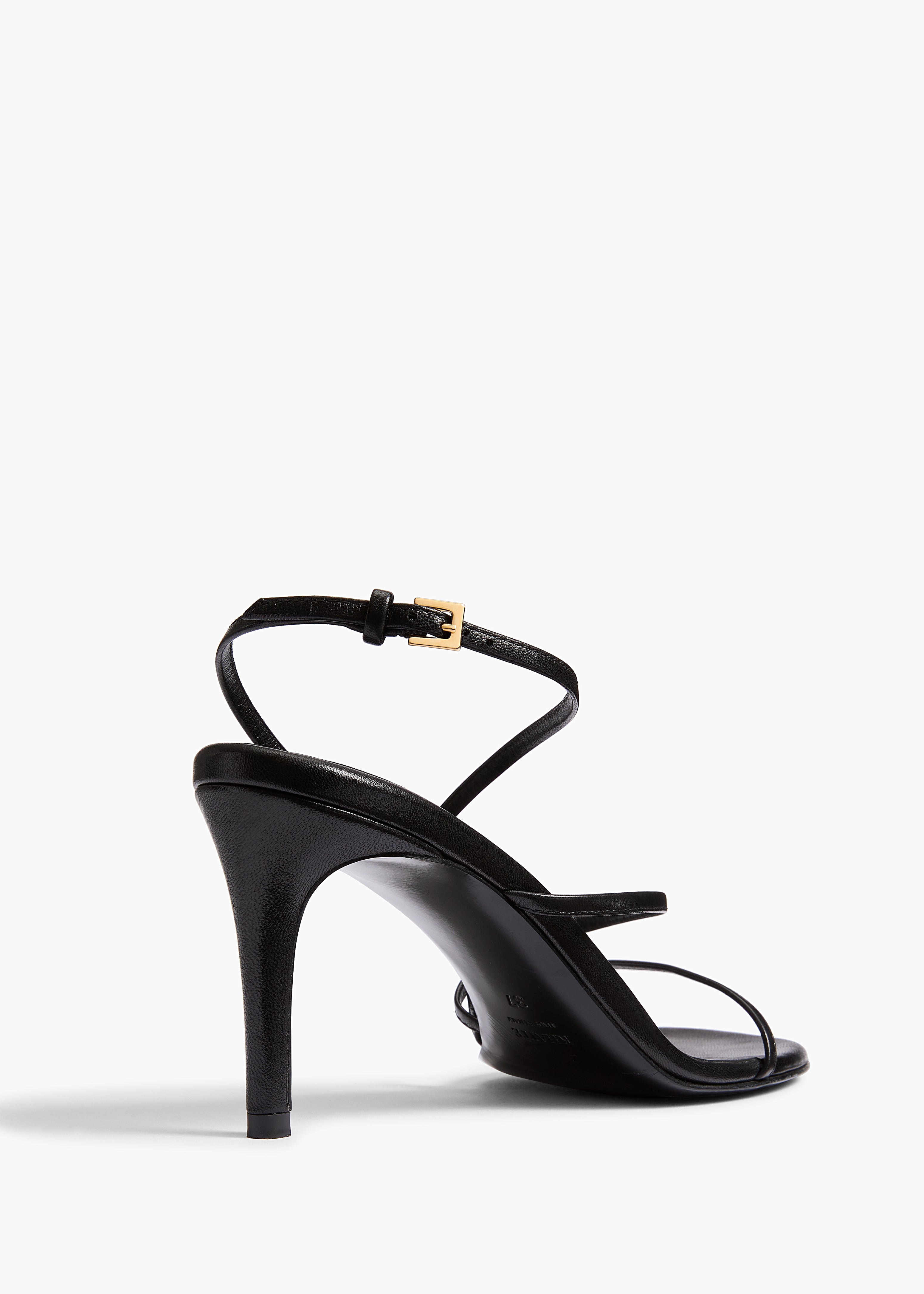 Loop Sandal in Black Leather BACK VIEW