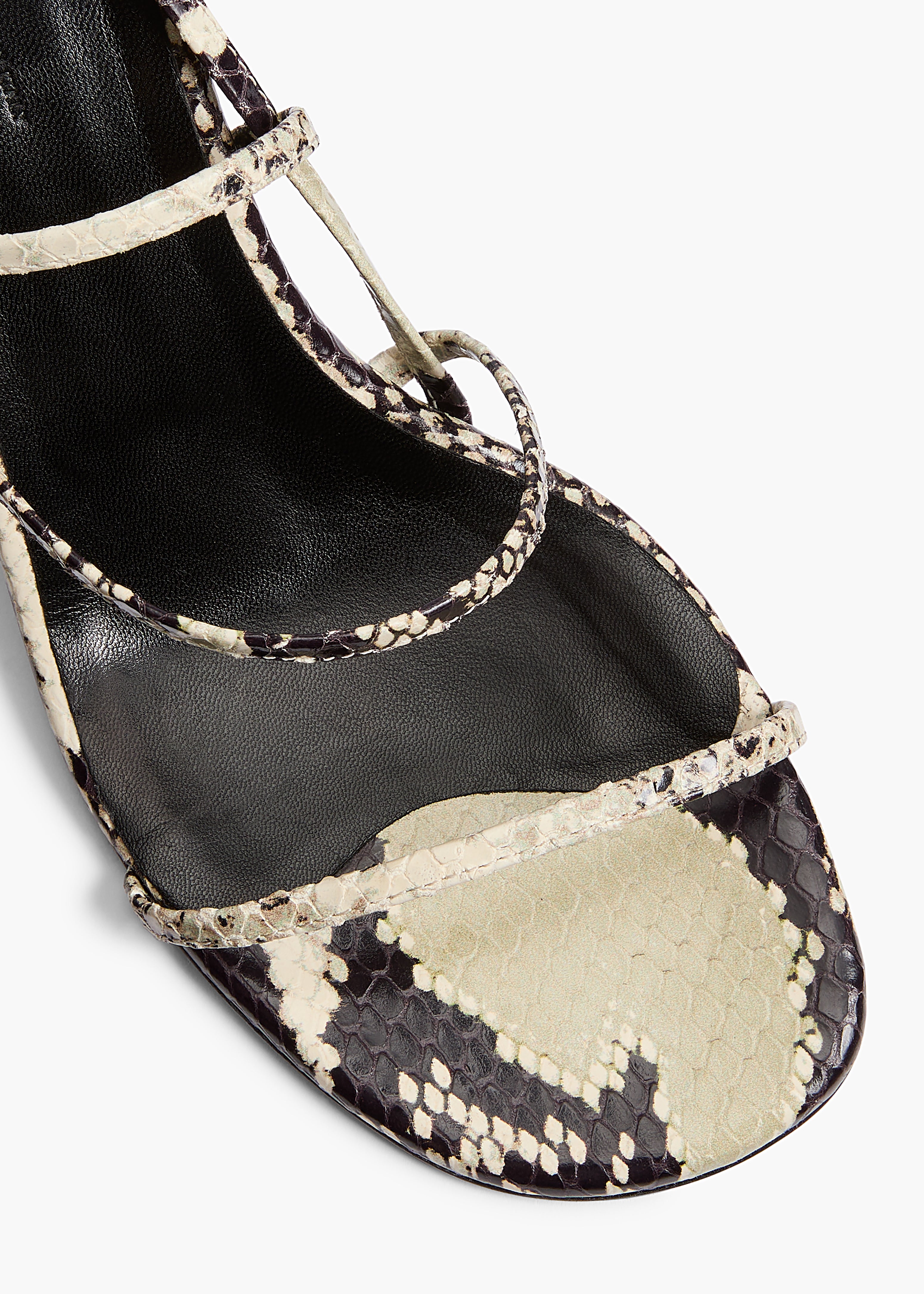 Loop Sandal in Natural Python-Embossed Leather OVERHEAD VIEW
