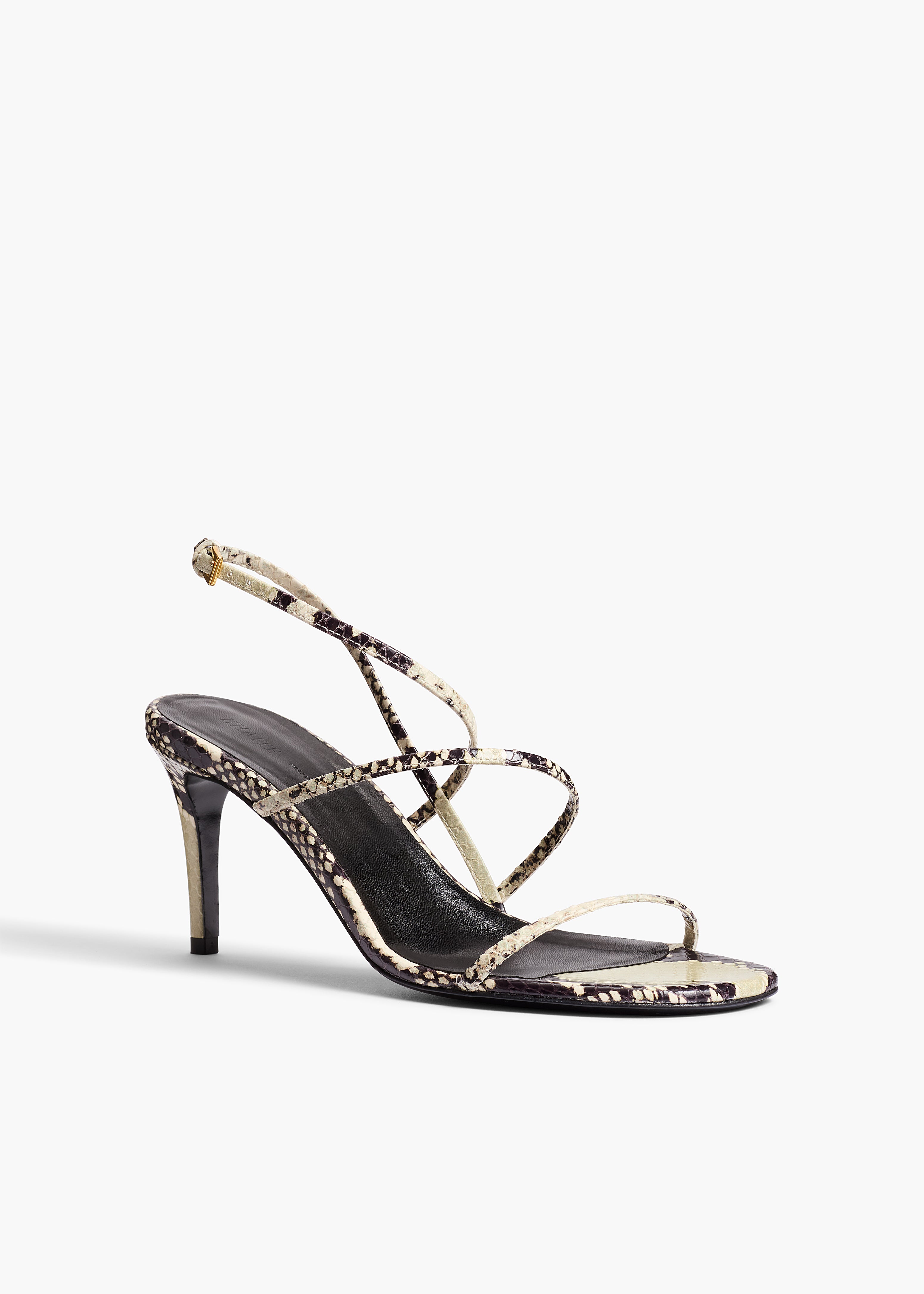 Loop Sandal in Natural Python-Embossed Leather ANGLED VIEW
