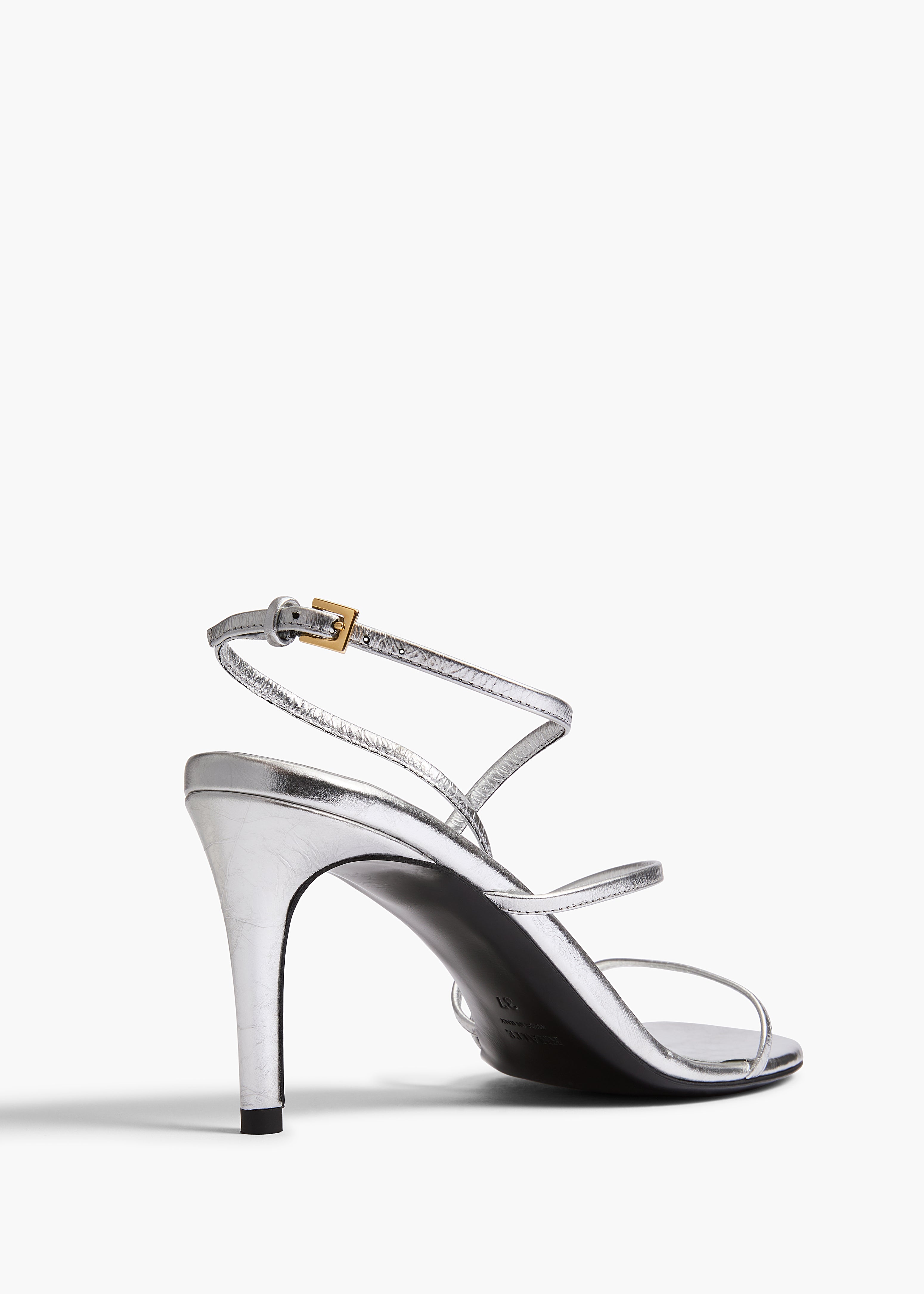 Loop Sandal in SIlver Metallic Leather BACK VIEW