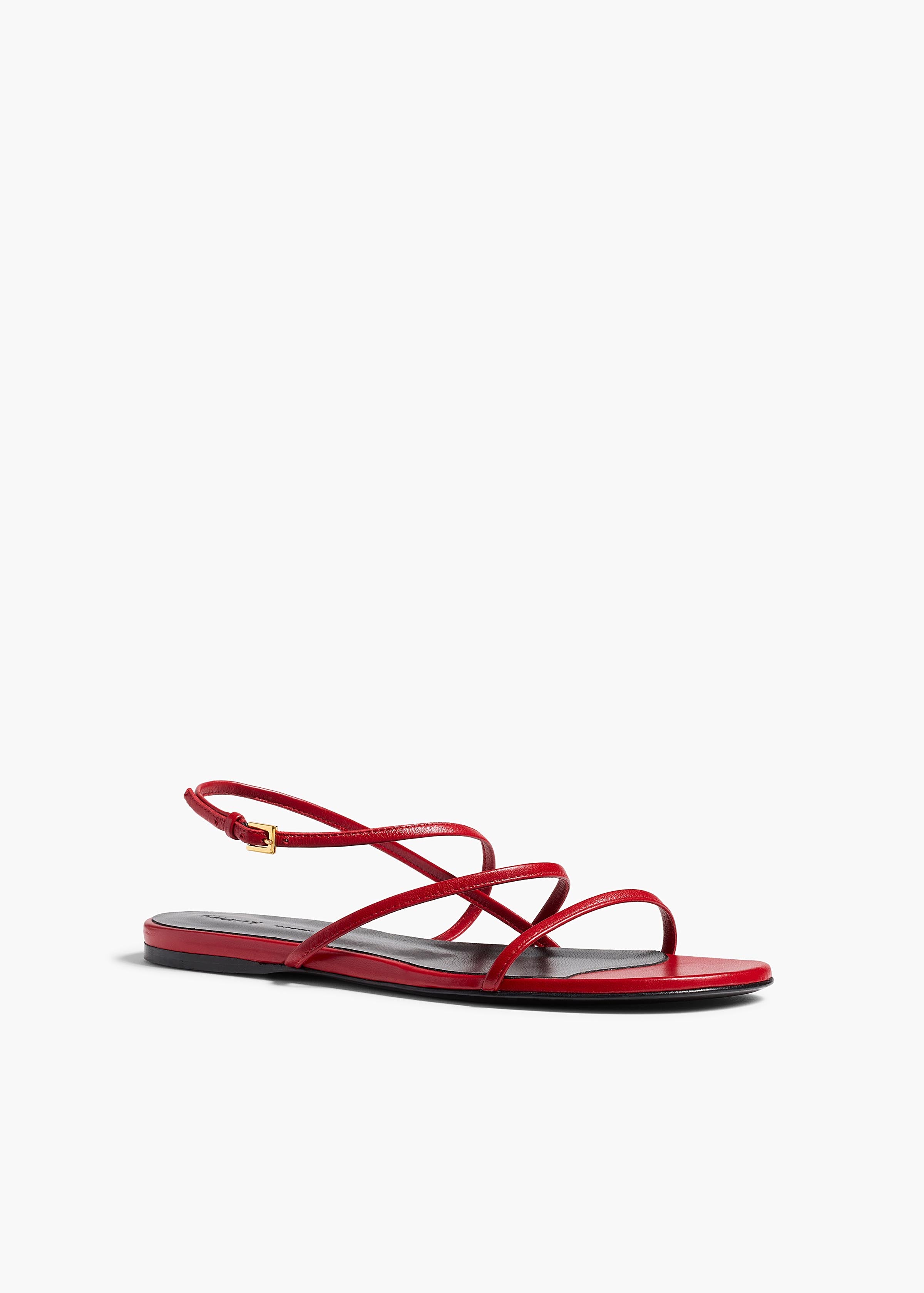 Loop Flat Sandal in Rebel Leather ANGLED VIEW
