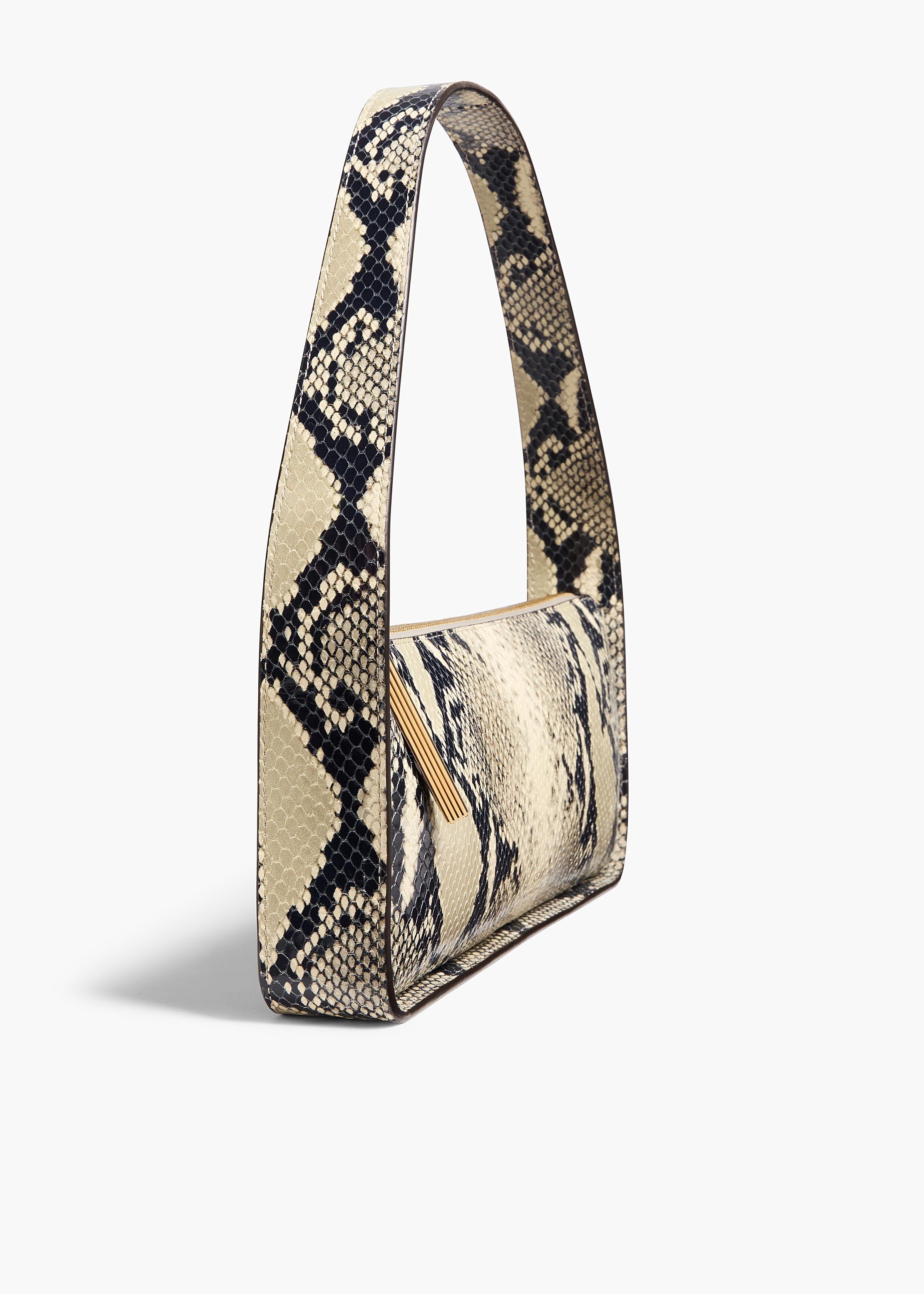 Lori Baguette Bag in Natural Python-Embossed Leather SIDE VIEW