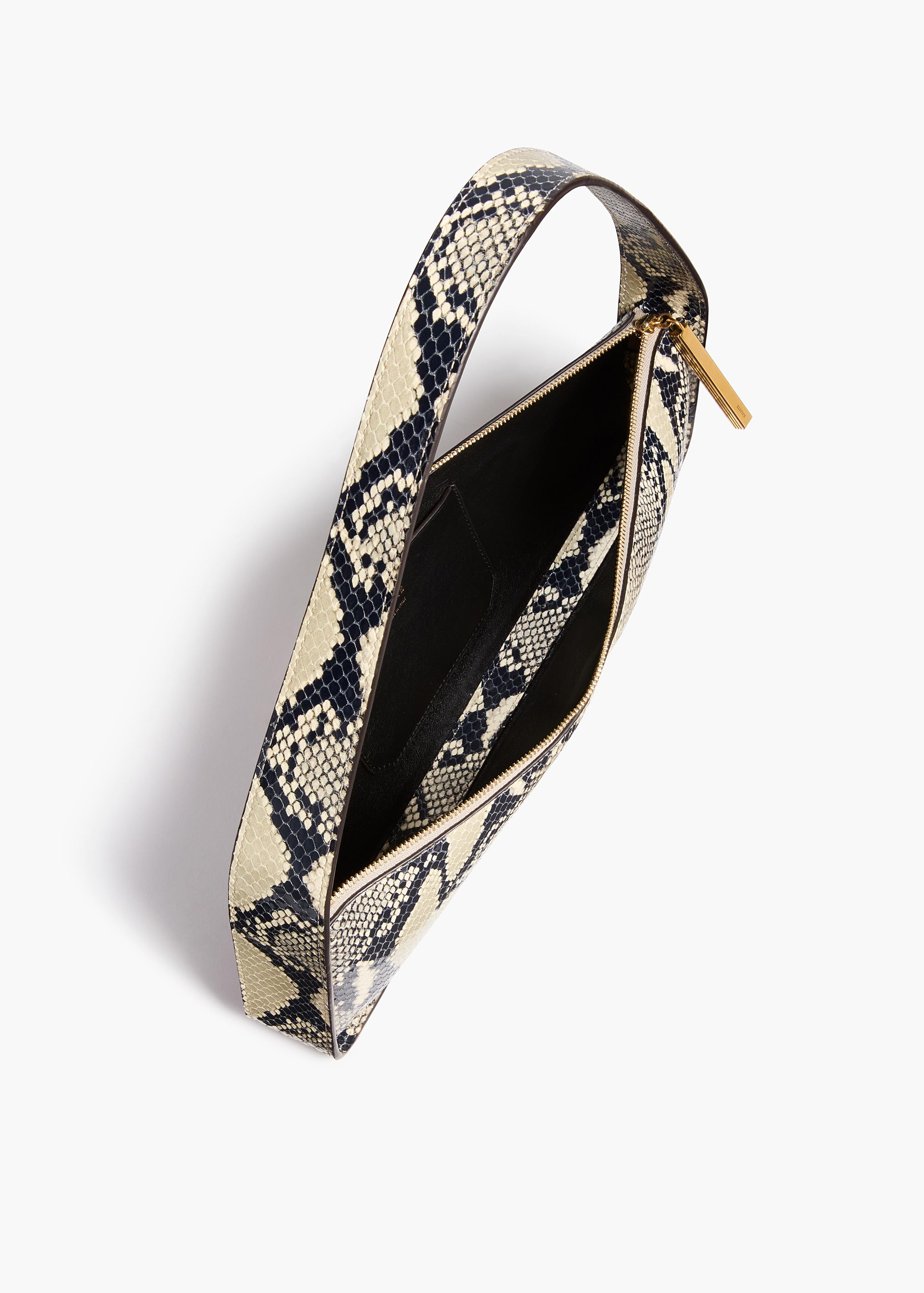 Lori Baguette Bag in Natural Python-Embossed Leather OVERHEAD VIEW