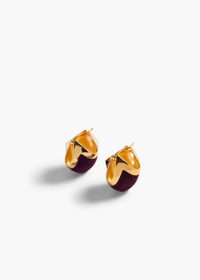 LOTUS MEDIUM EARRINGS GOLD ROUGE NOIR 10137 726 585 A