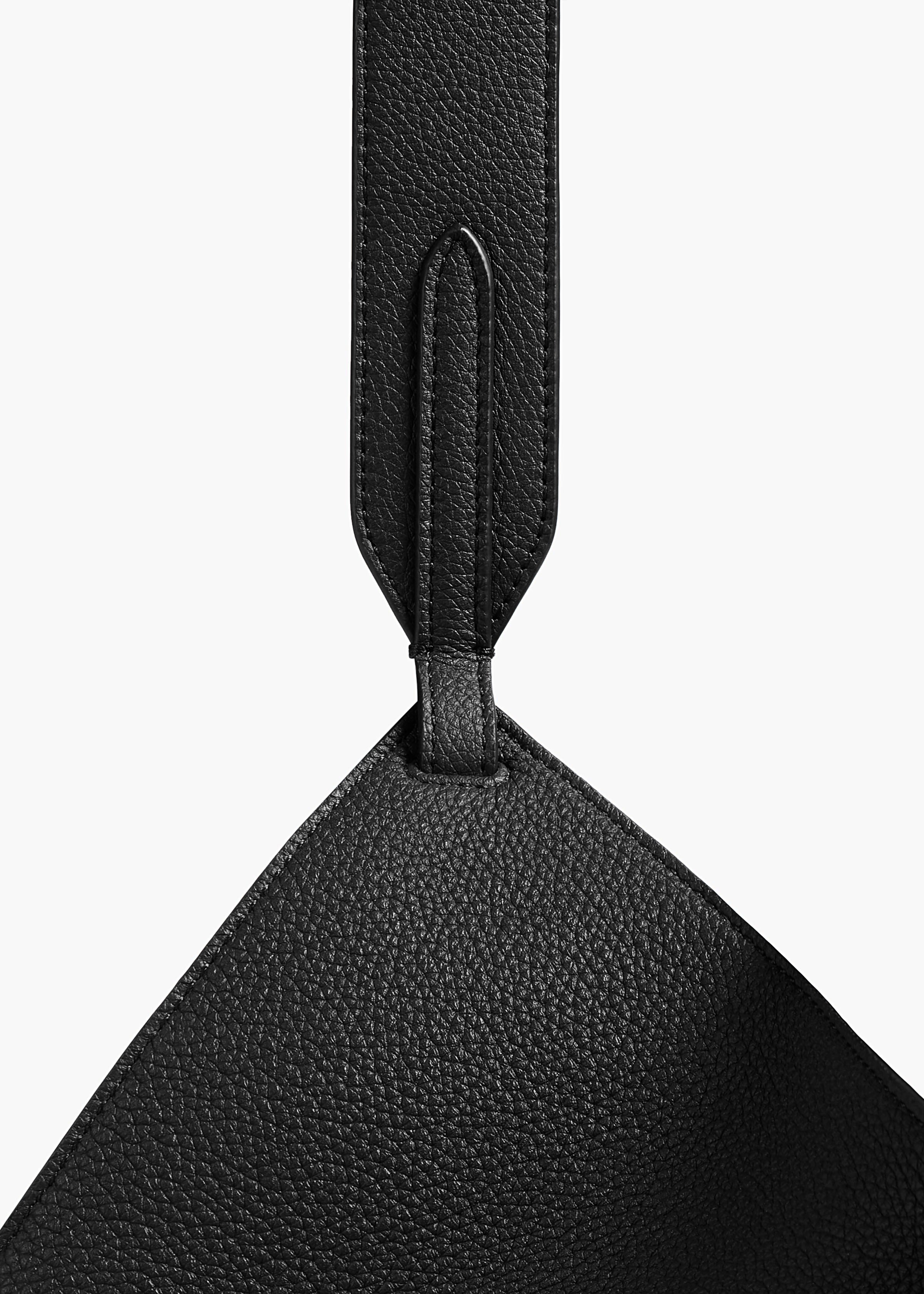 KHAITE - Mini Lotus Tote in Black Pebbled Leather