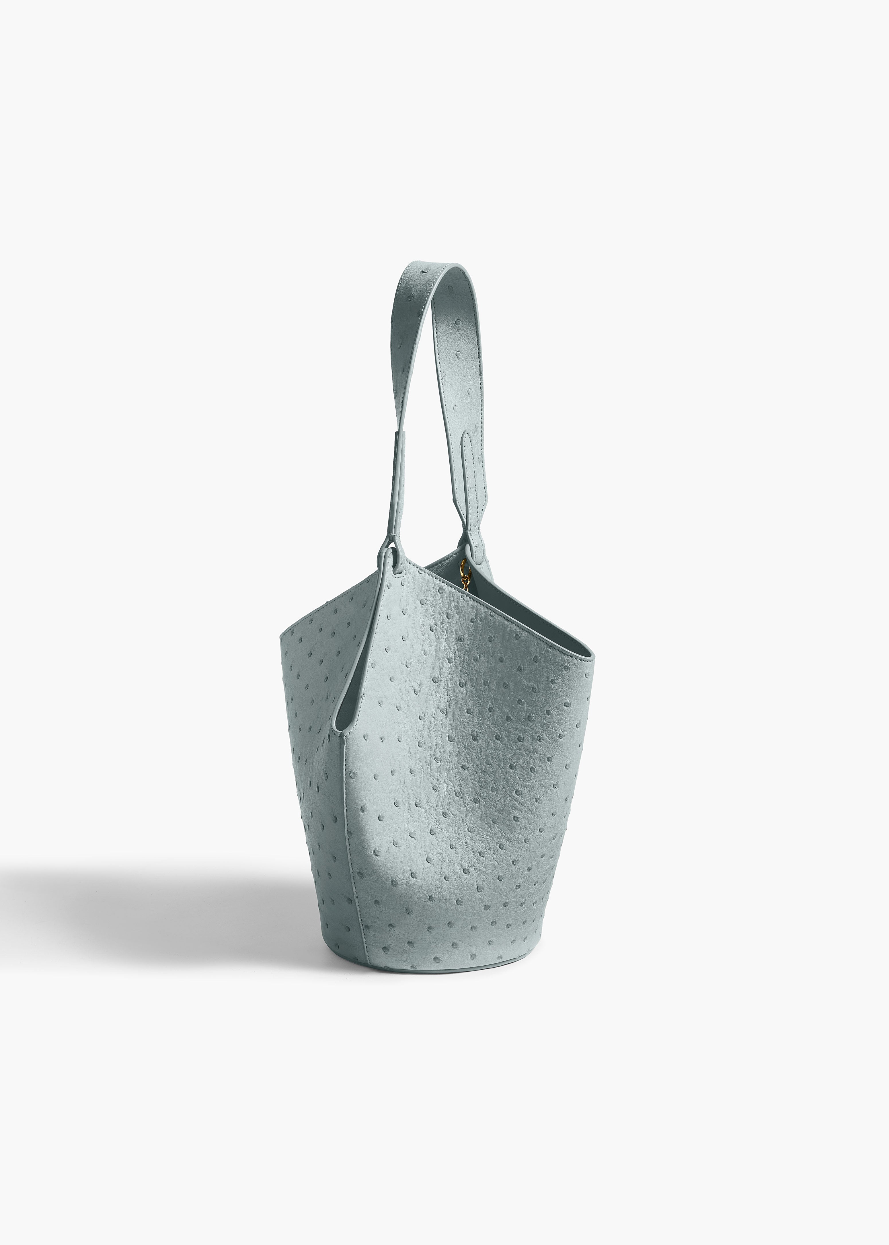 KHAITE - Mini Lotus Tote in Frost Ostrich