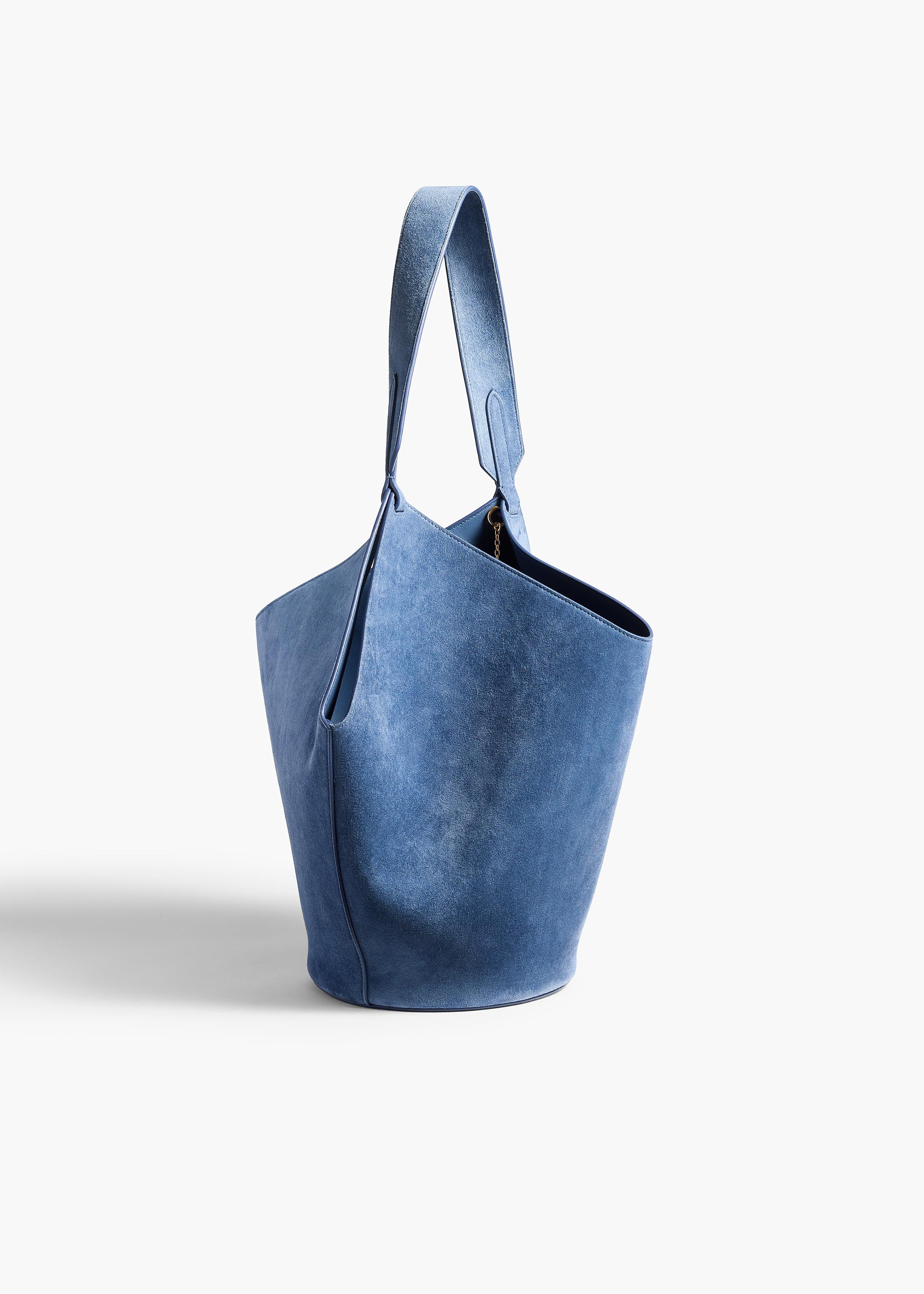 KHAITE - Small Lotus Tote in Cloud Iris Suede