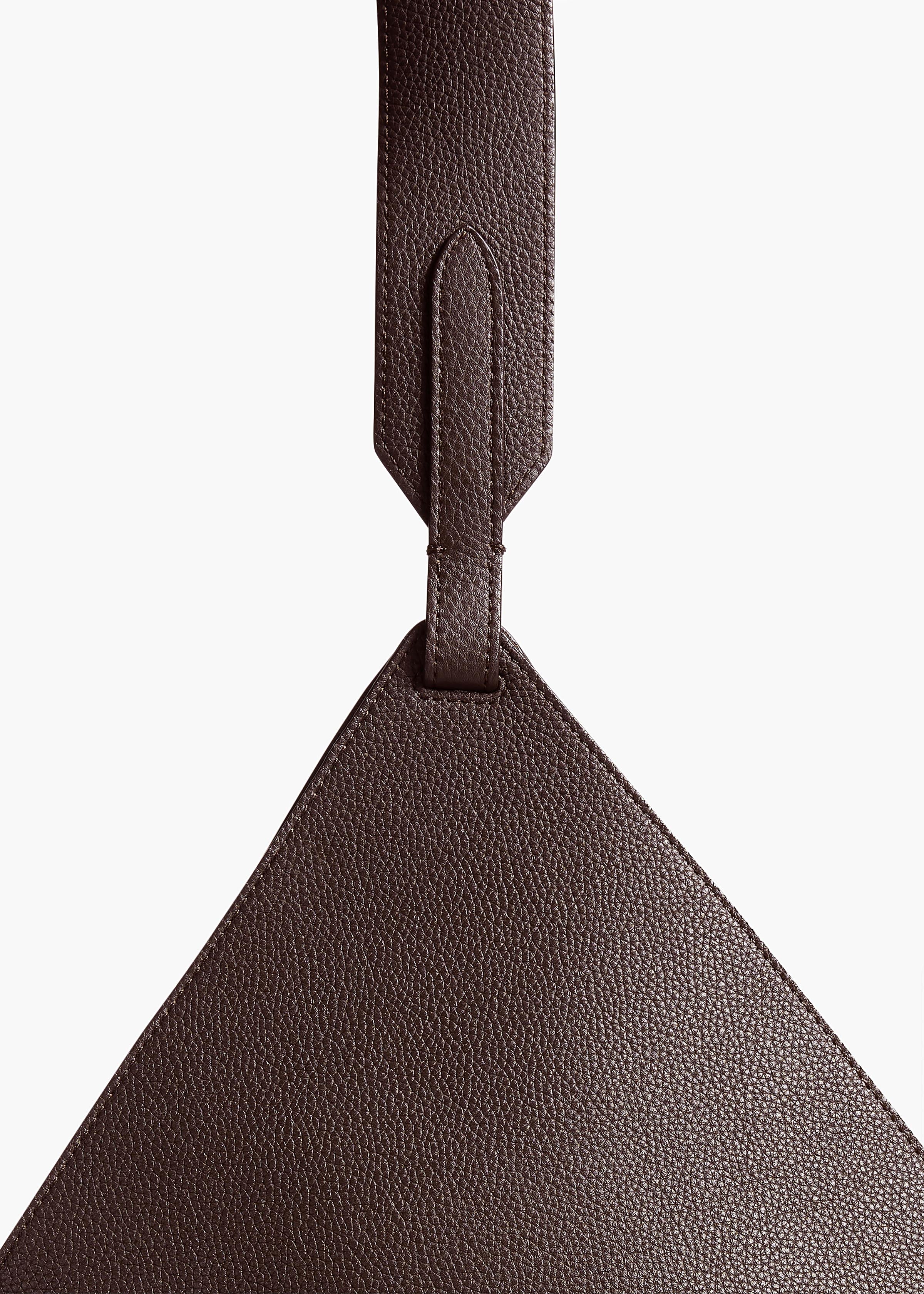 Medium Lotus Tote in Espresso Pebbled Leather DETAILED VIEW 1