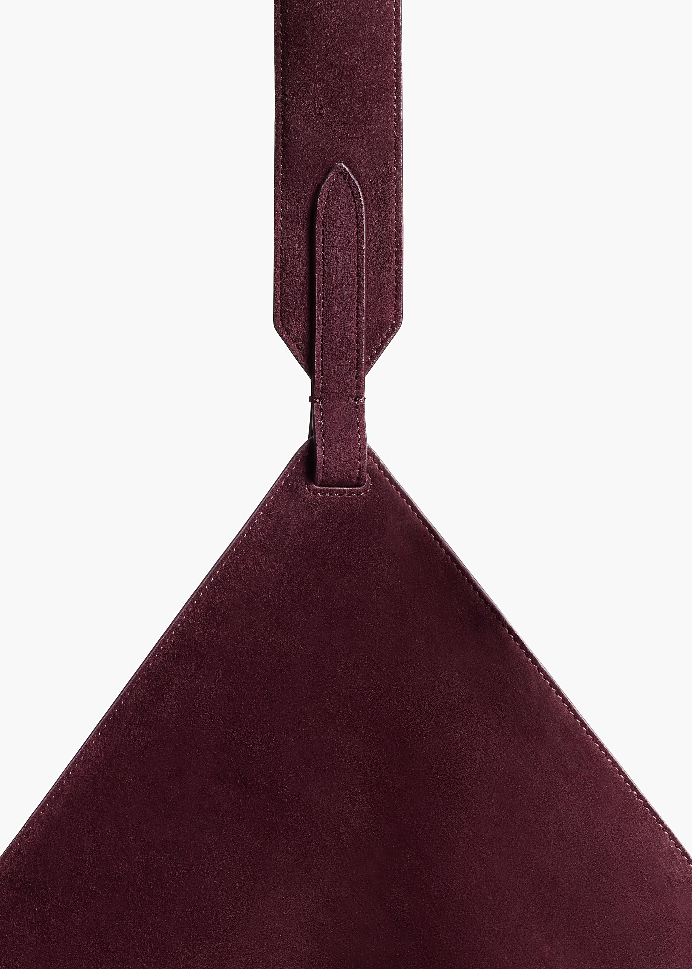 Medium Lotus Tote in Rouge Noir Suede DETAILED VIEW 1