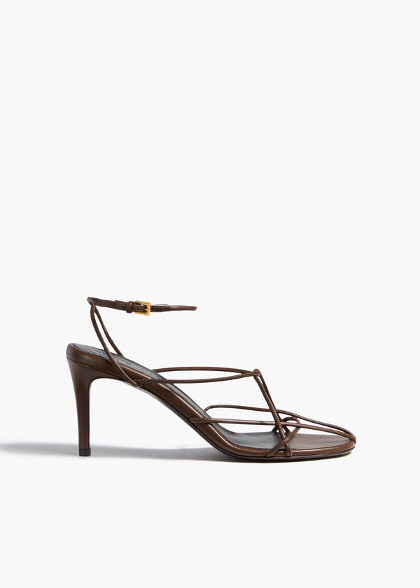 Loulou Sandal in Cigar Leather FRONT VIEW