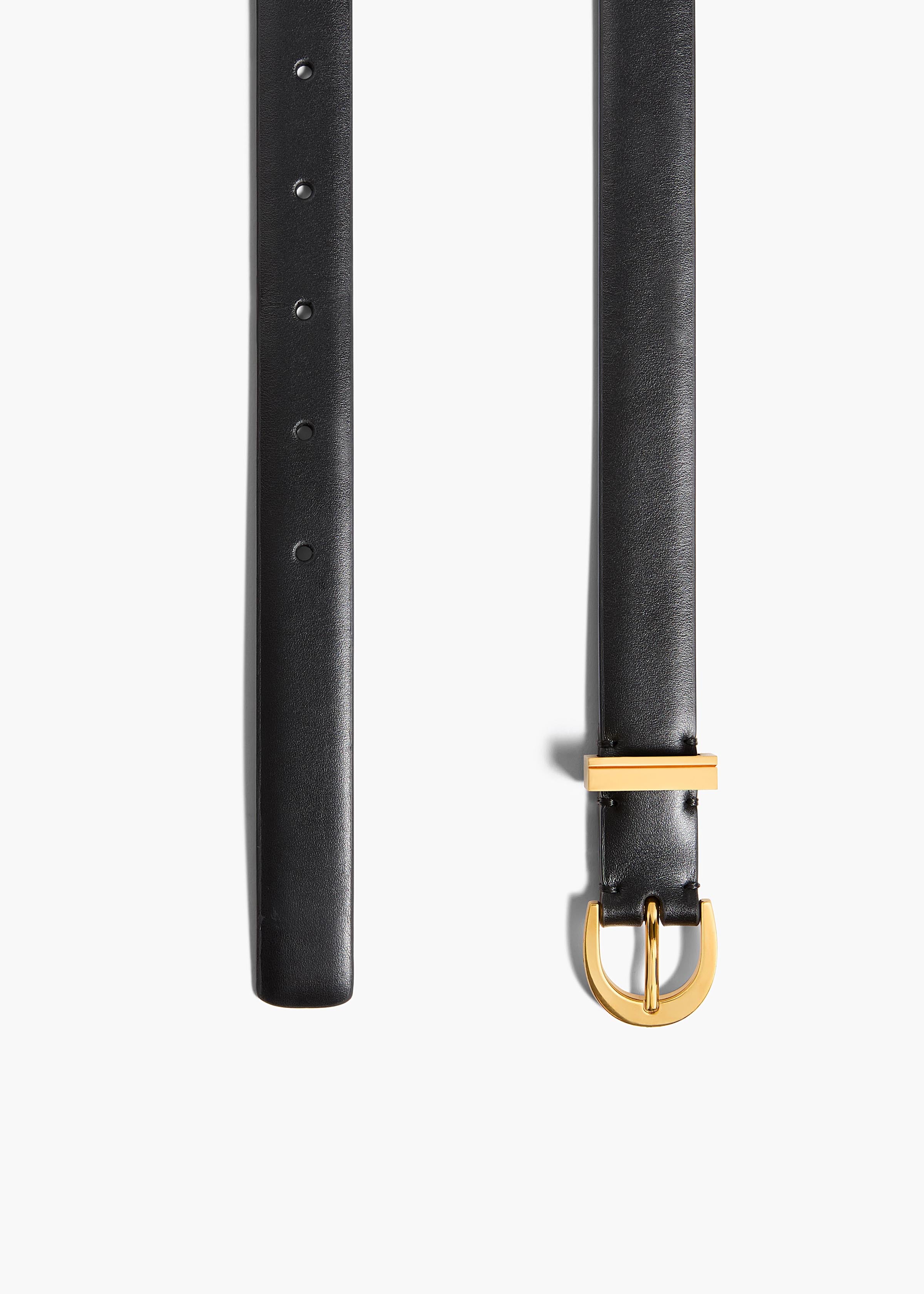 Luna Belt in Black Leather with Gold DETAILED VIEW 1