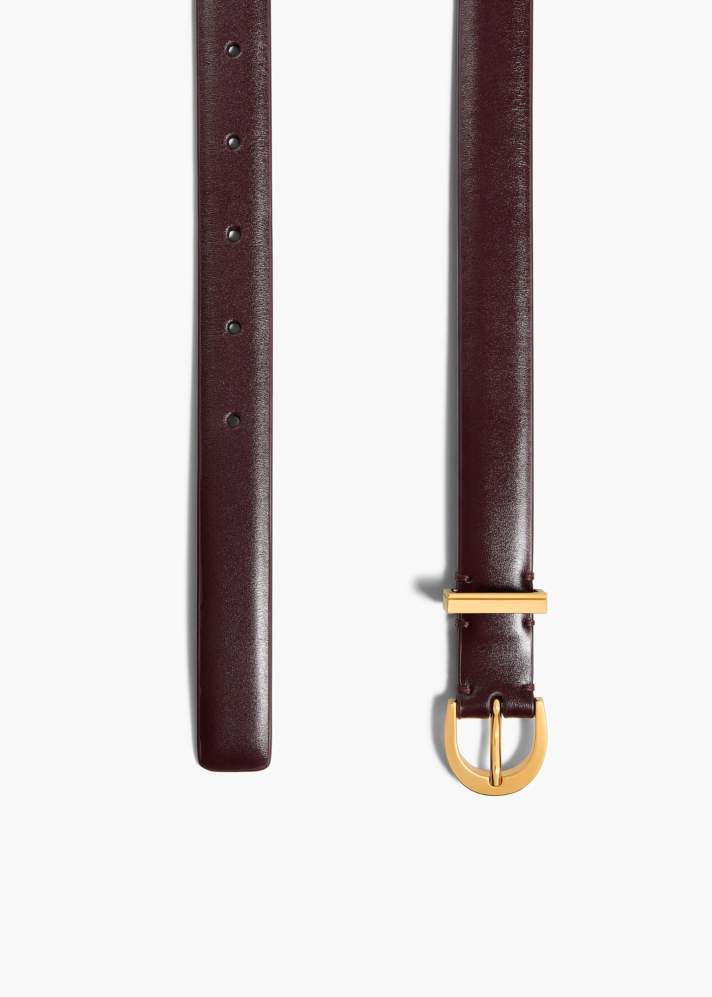 Luna Belt in Bordeaux Leather with Gold DETAILED VIEW 1