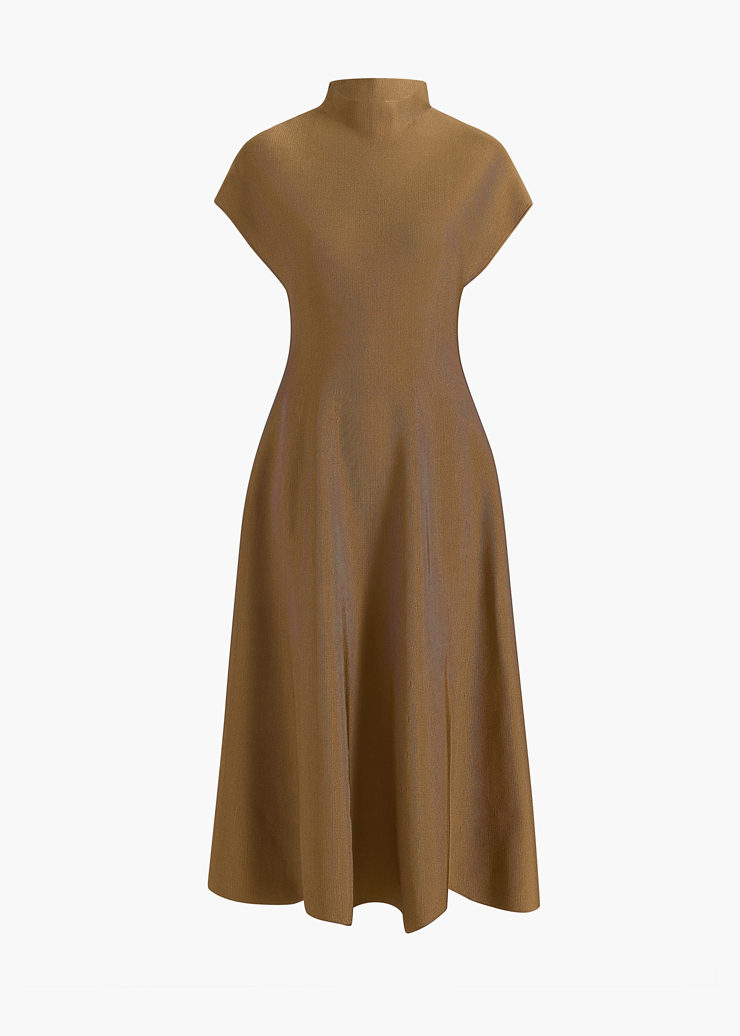 Khaite Lyra Dress in Carob - Brown Designer Dress