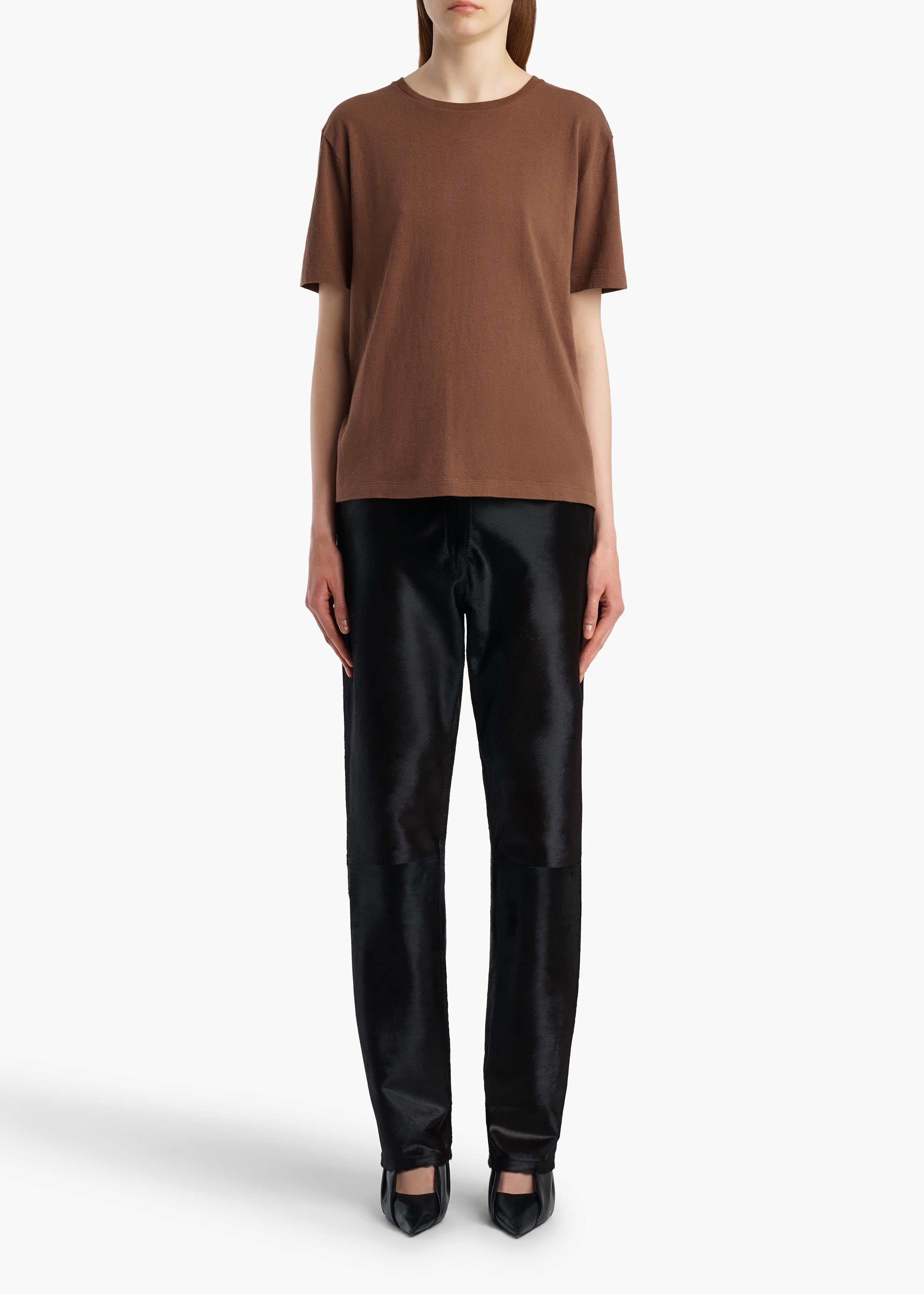 MAE SHORT SLEEVE TEE SHIRT CHESTNUT 2196138 934 A STYLED