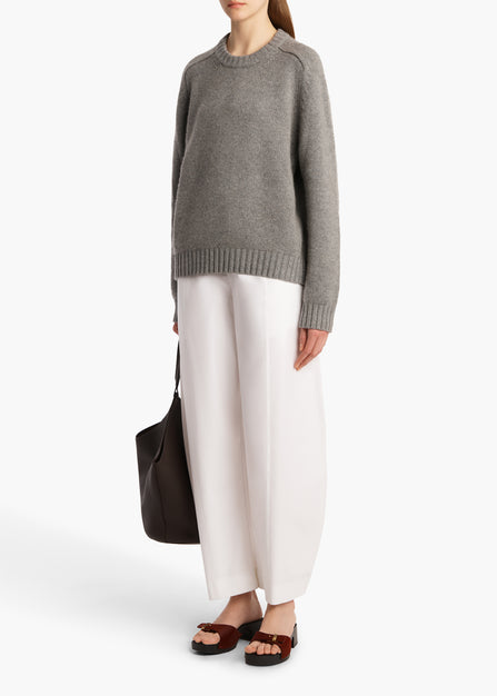 Mae Sweater in Warm Grey STYLED VIEW