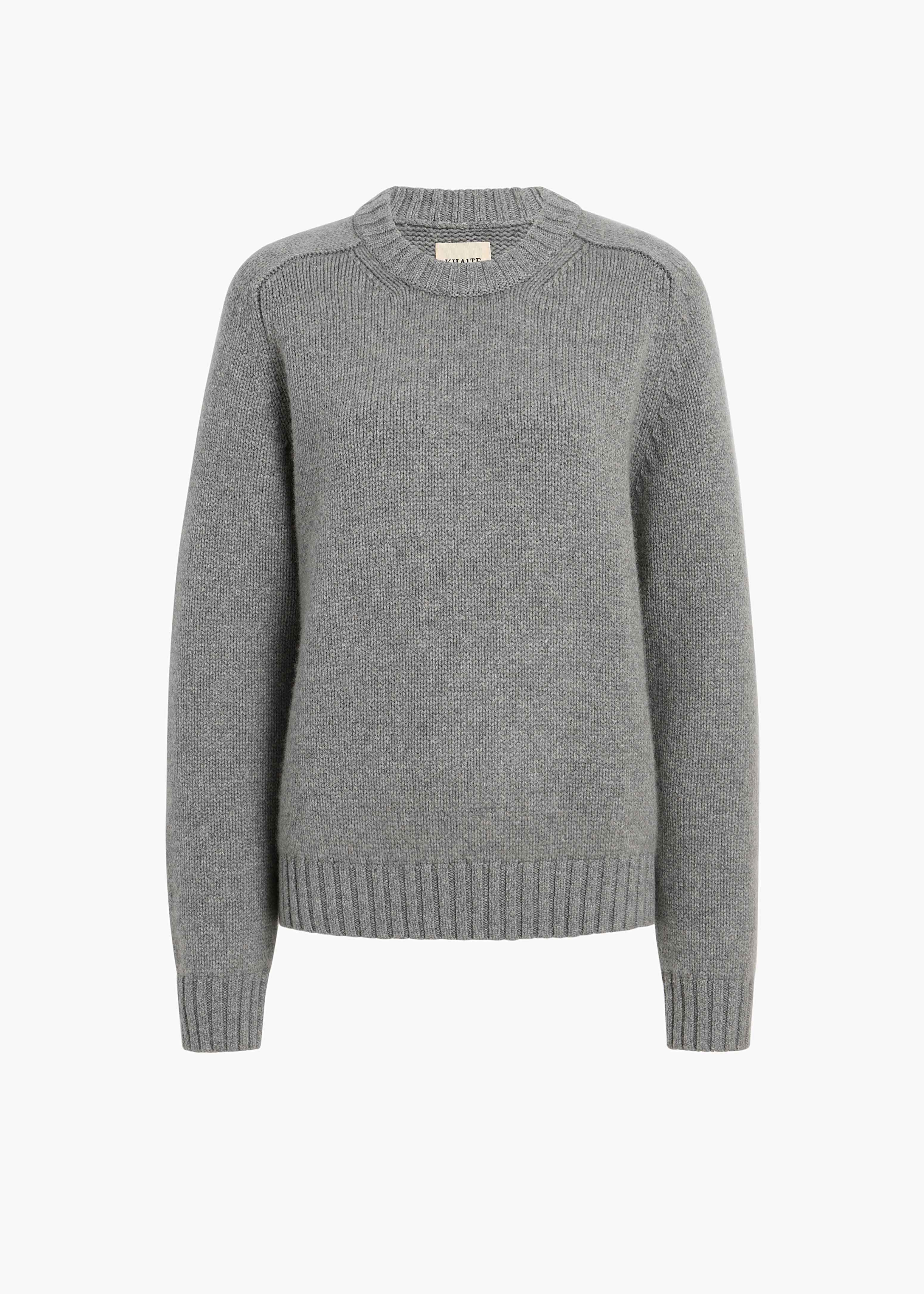 Mae Sweater in Warm Grey FLAT VIEW