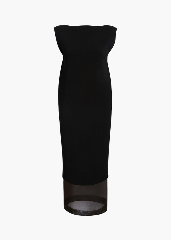 Malik Dress in Black FLAT VIEW
