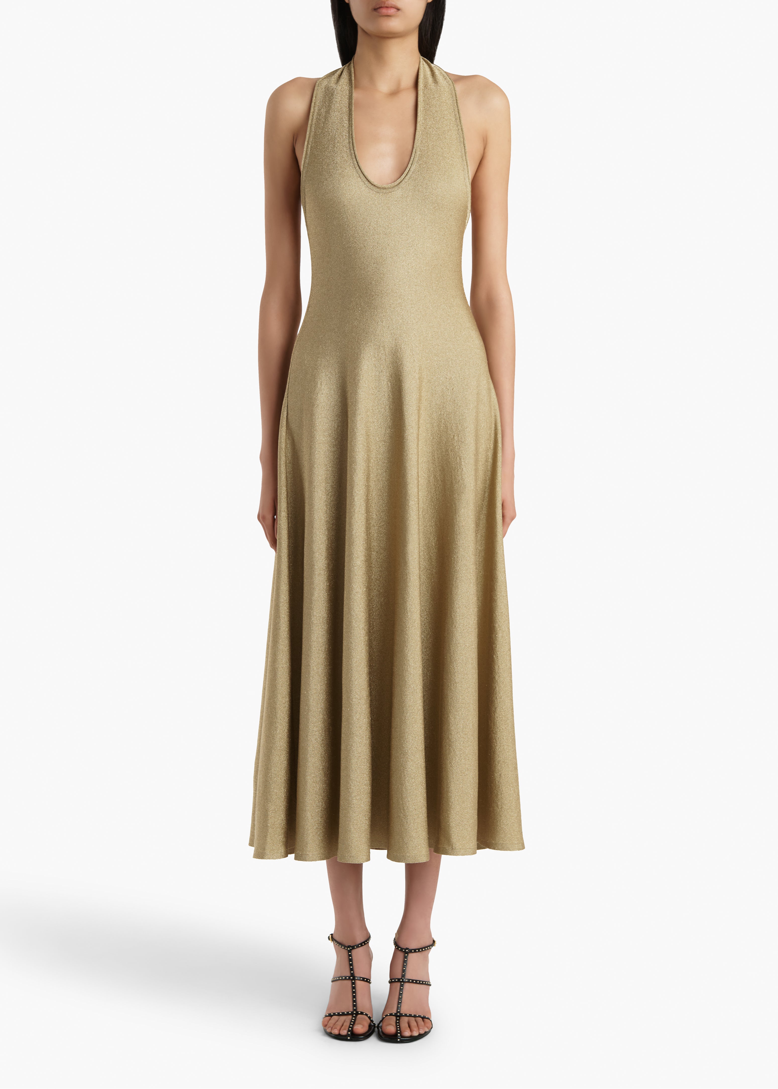 KHAITE - Melina Dress in Gold