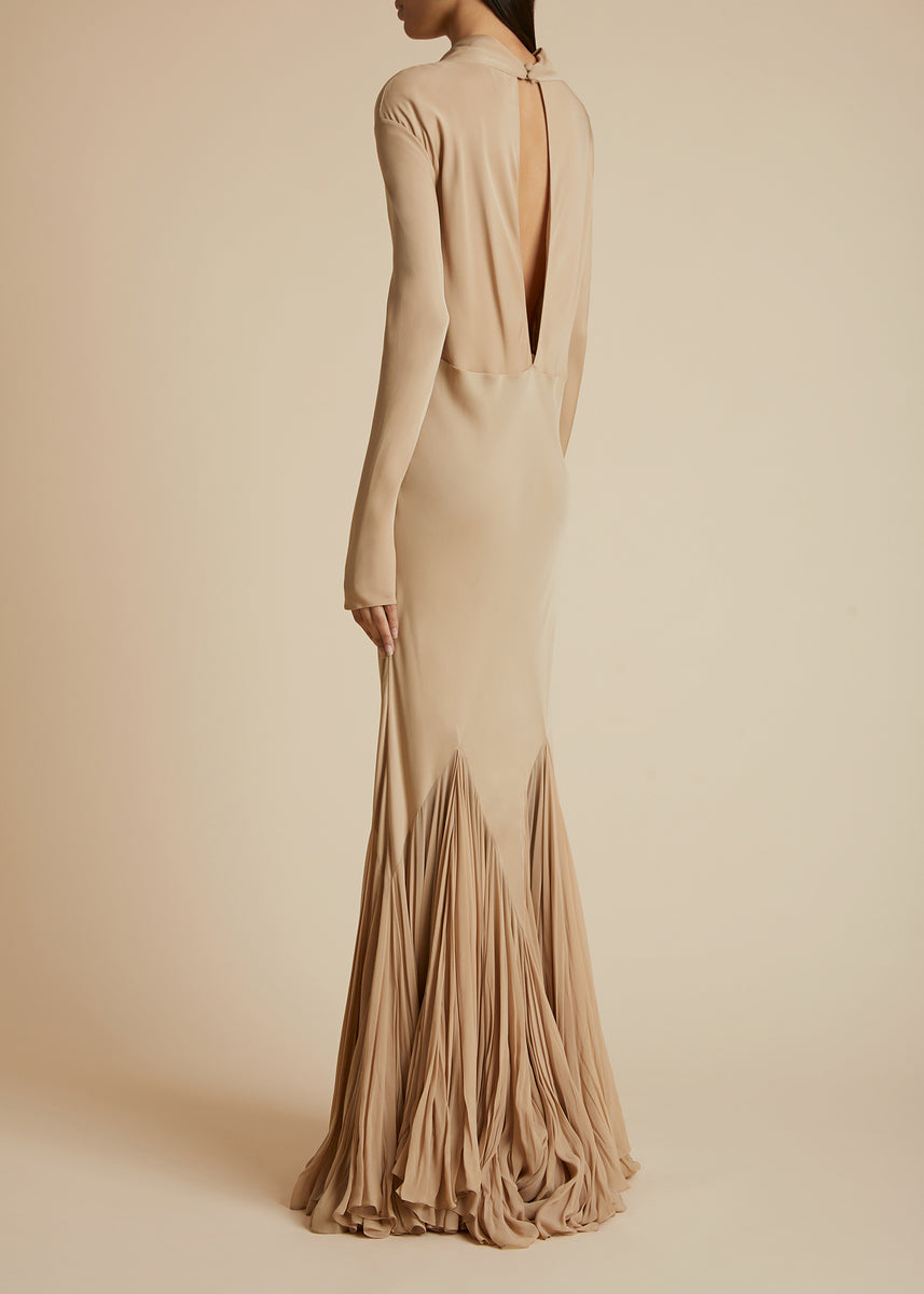 The Metin Dress in Beige– KHAITE