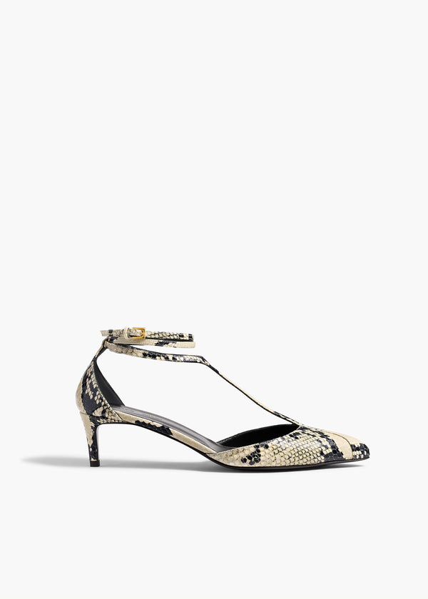Mia Pump in Natural Python-Embossed Leather FRONT VIEW
