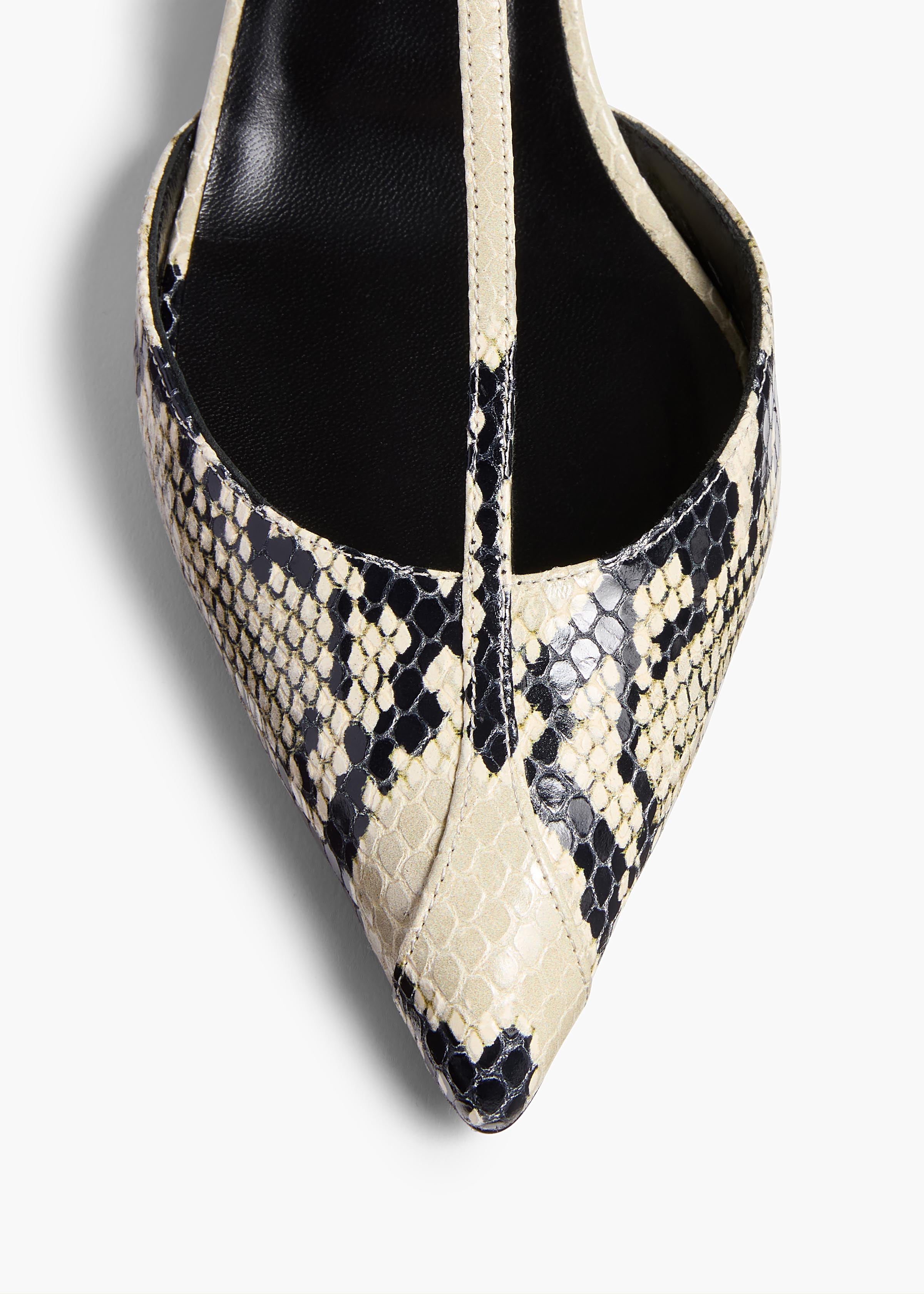 Mia Pump in Natural Python-Embossed Leather OVERHEAD VIEW