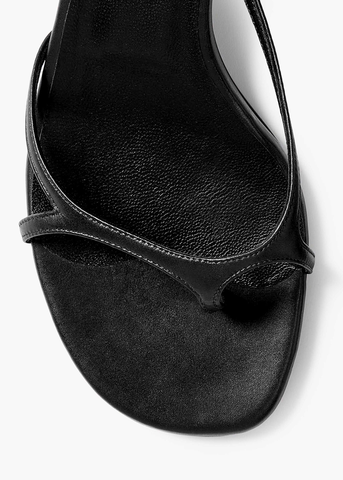 KHAITE - Mila Kitten Heel Sandal in Black Leather