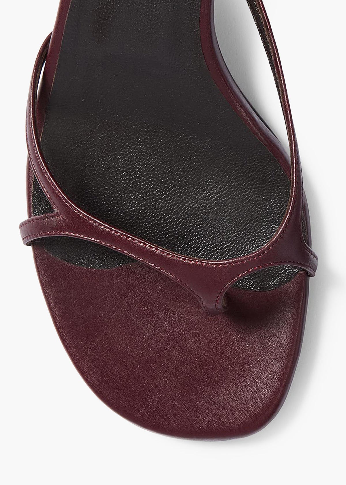 KHAITE - Mila Kitten Heel Sandal in Bordeaux Leather
