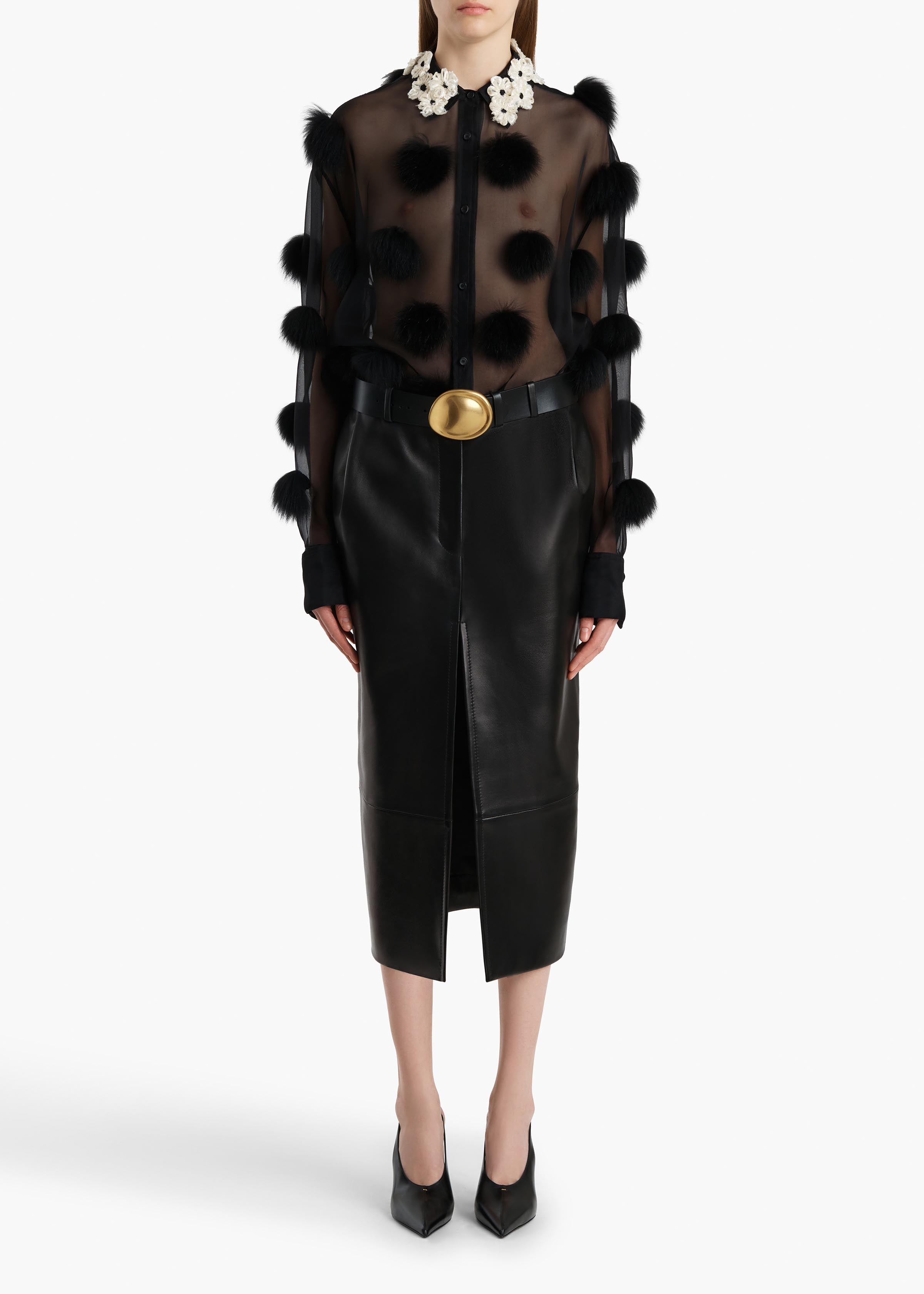 NAOMI TOP W FUR DOT EMB BLACK 2478343 200 A STYLED