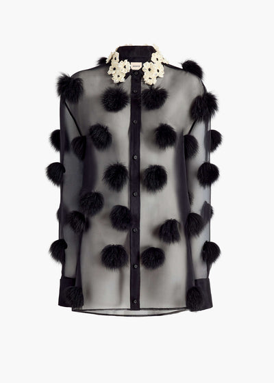 NAOMI TOP W FUR DOT EMB BLACK 2478343 200 GHOST