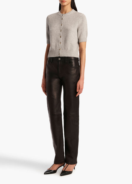 NORA CARDIGAN IN HEATHER GREY STYLED VIEW