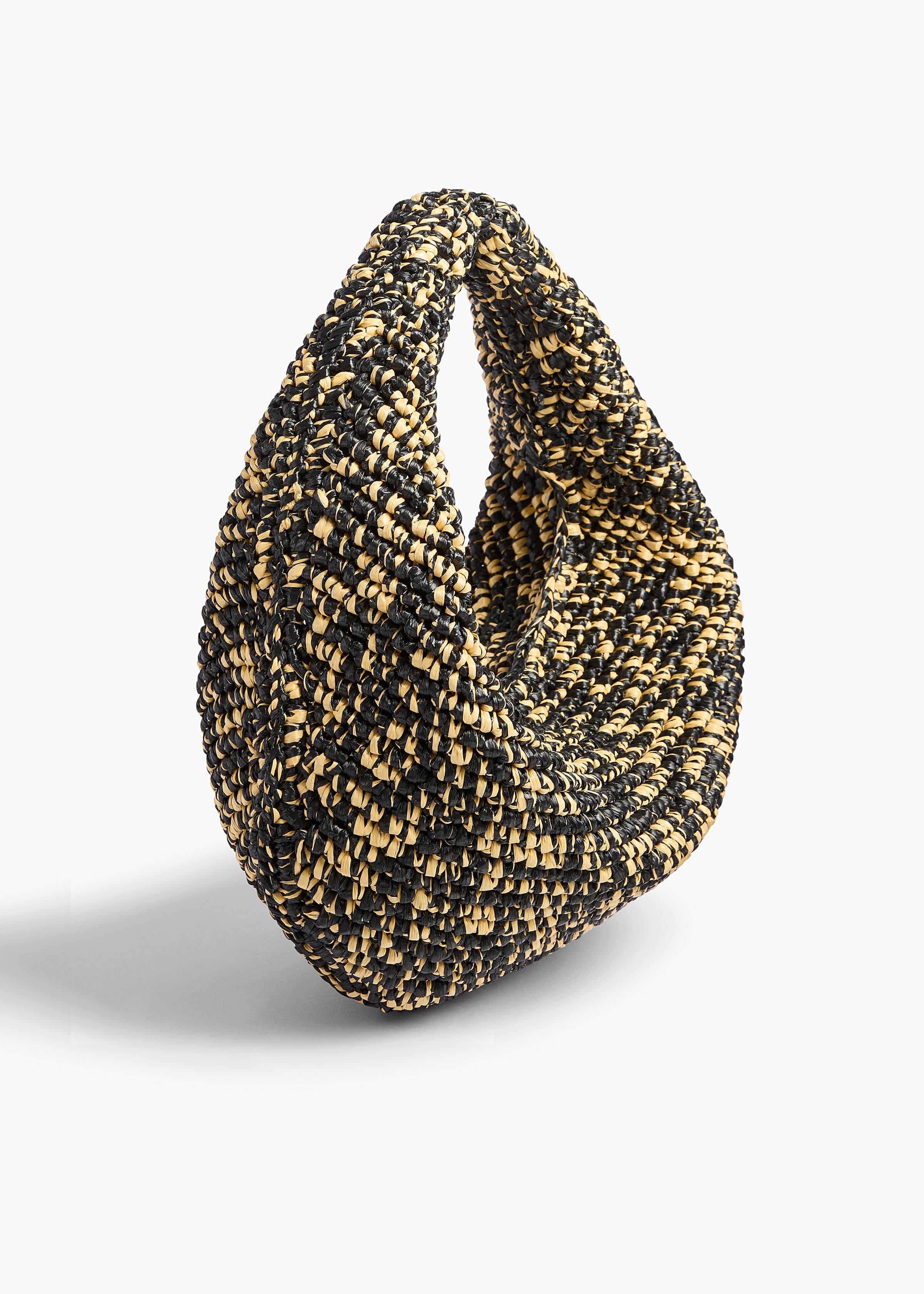 OLIVIA RAFFIA HOBO MEDIUM BLACK WHITE H6019 744 294 B