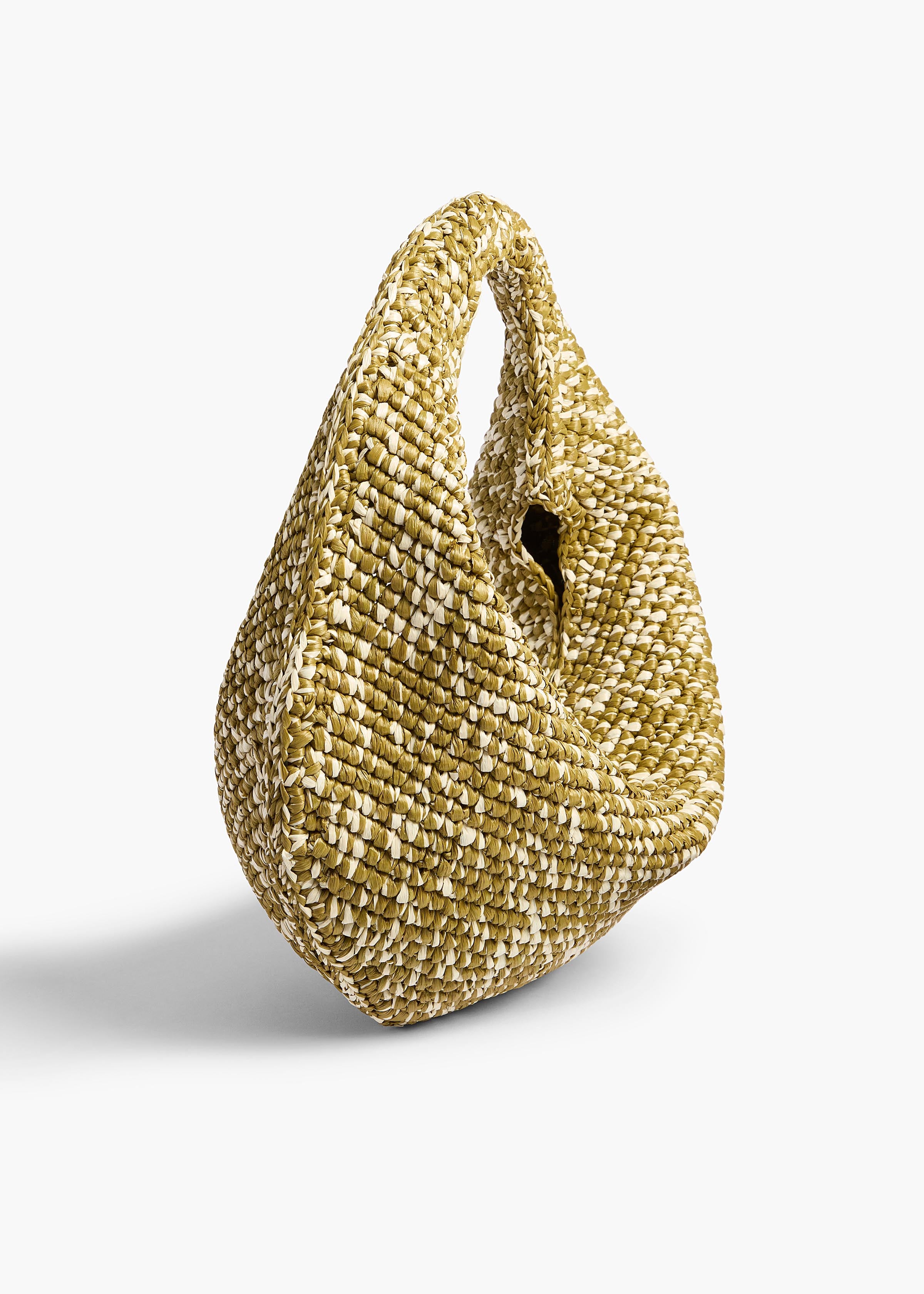 OLIVIA RAFFIA HOBO MEDIUM OLIVE WHITE H6019 744 676 B