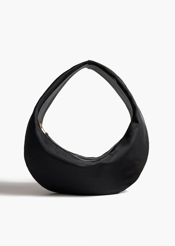 Medium Olivia Hobo in Black Nylon FRONT VIEW