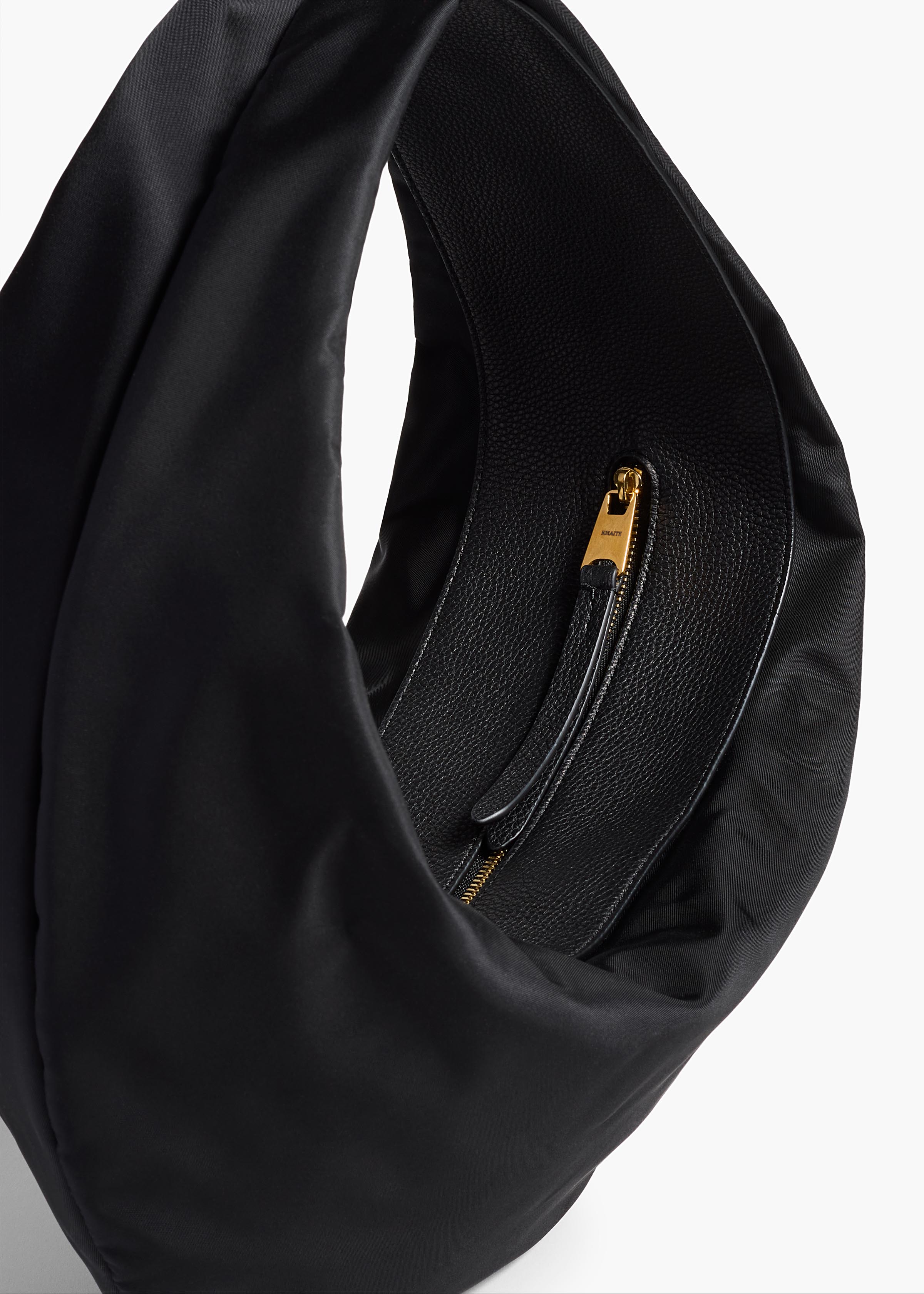 Medium Olivia Hobo in Black Nylon OVERHEAD VIEW