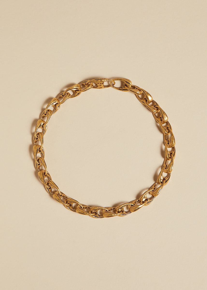 The Olivia Chain Necklace in Antique Gold