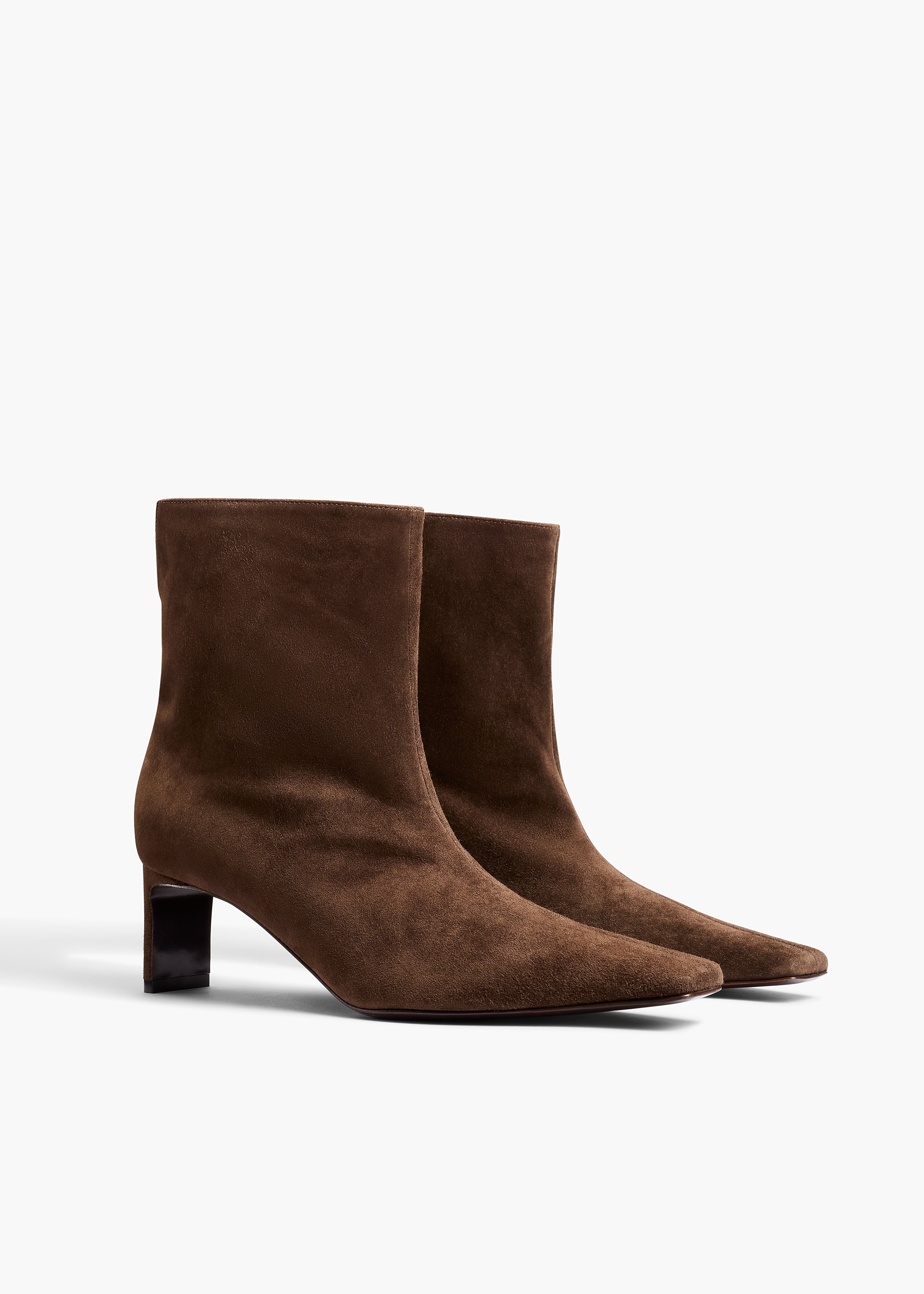 Ona Ankle Boot in Ebano Suede ANGLED VIEW