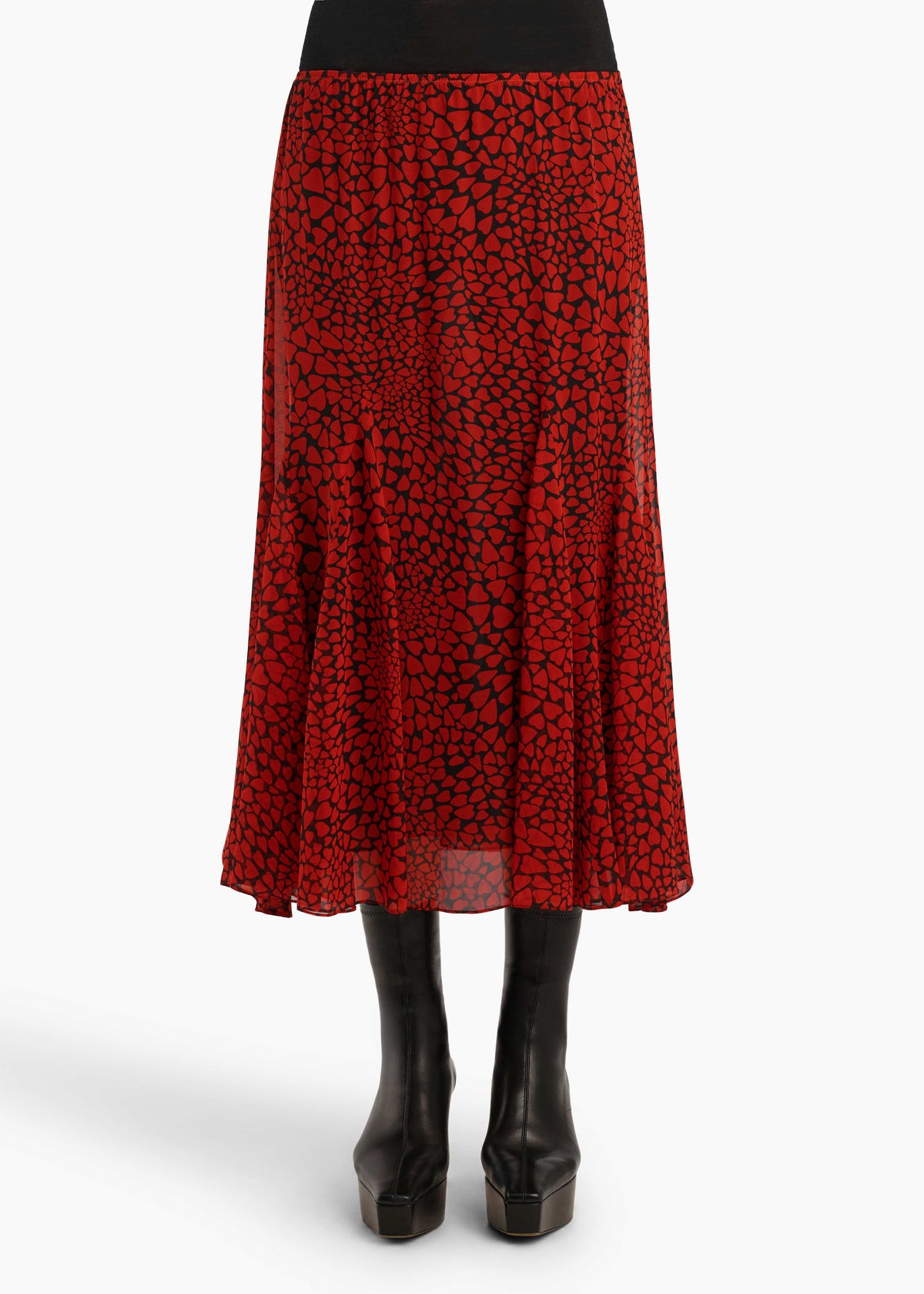 KHAITE - Ophelia Skirt in Black and Red