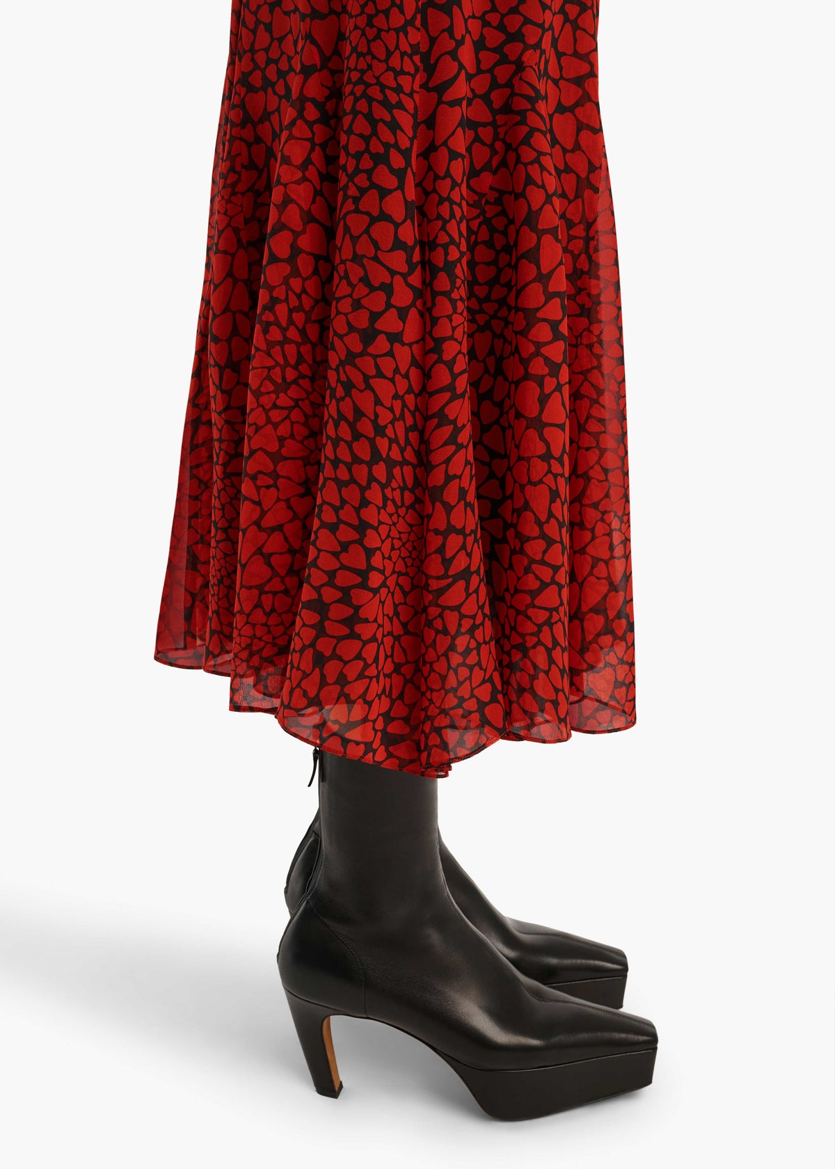 KHAITE - Ophelia Skirt in Black and Red