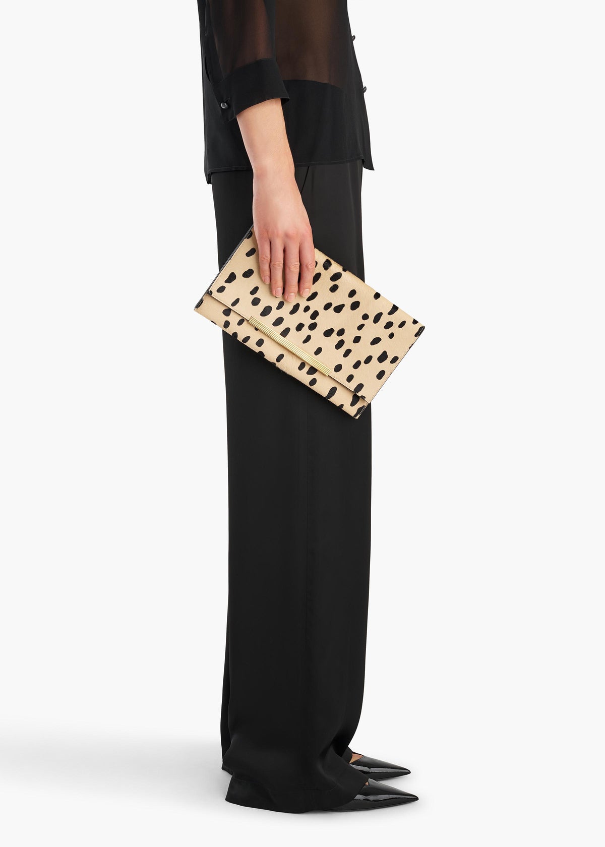 KHAITE - Piper Clutch in Spotted Haircalf