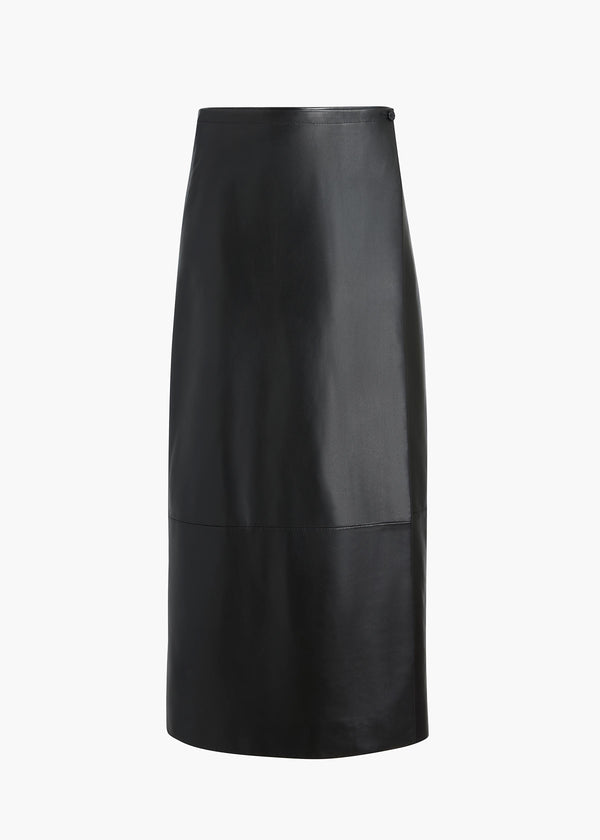 Quinn Skirt in Black Leather FLAT VIEW