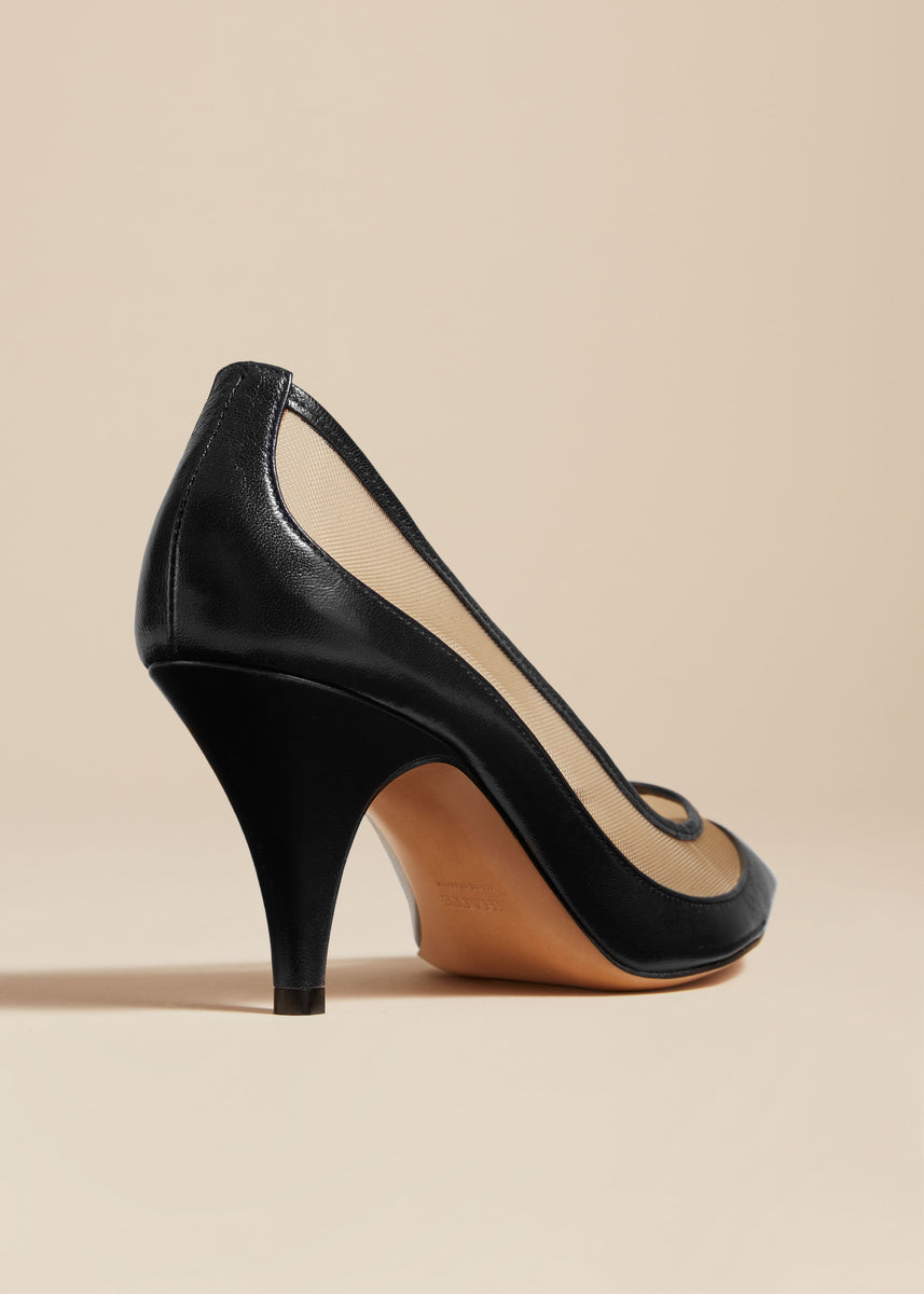 The River Mesh Pump in Black Leather– KHAITE