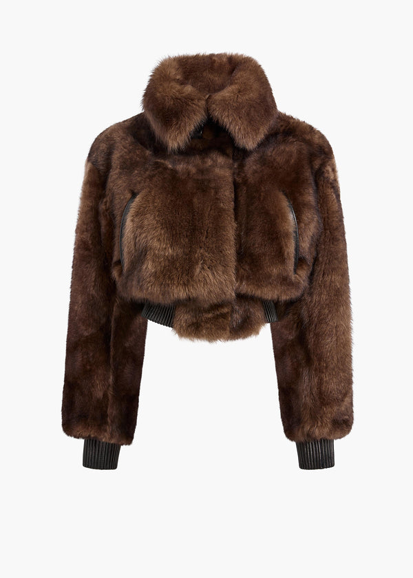 Rocco Jacket in Dark Brown Shearling