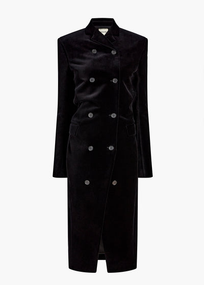 Rolon Coat in Black Velvet