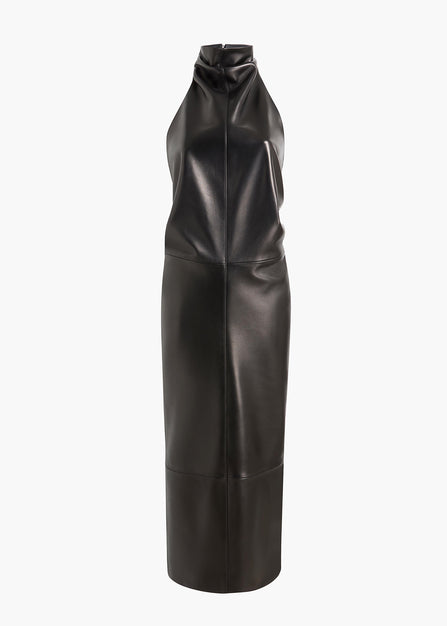 ROXANNE DRESS BLACK LEATHER 56501012 200 GHOST