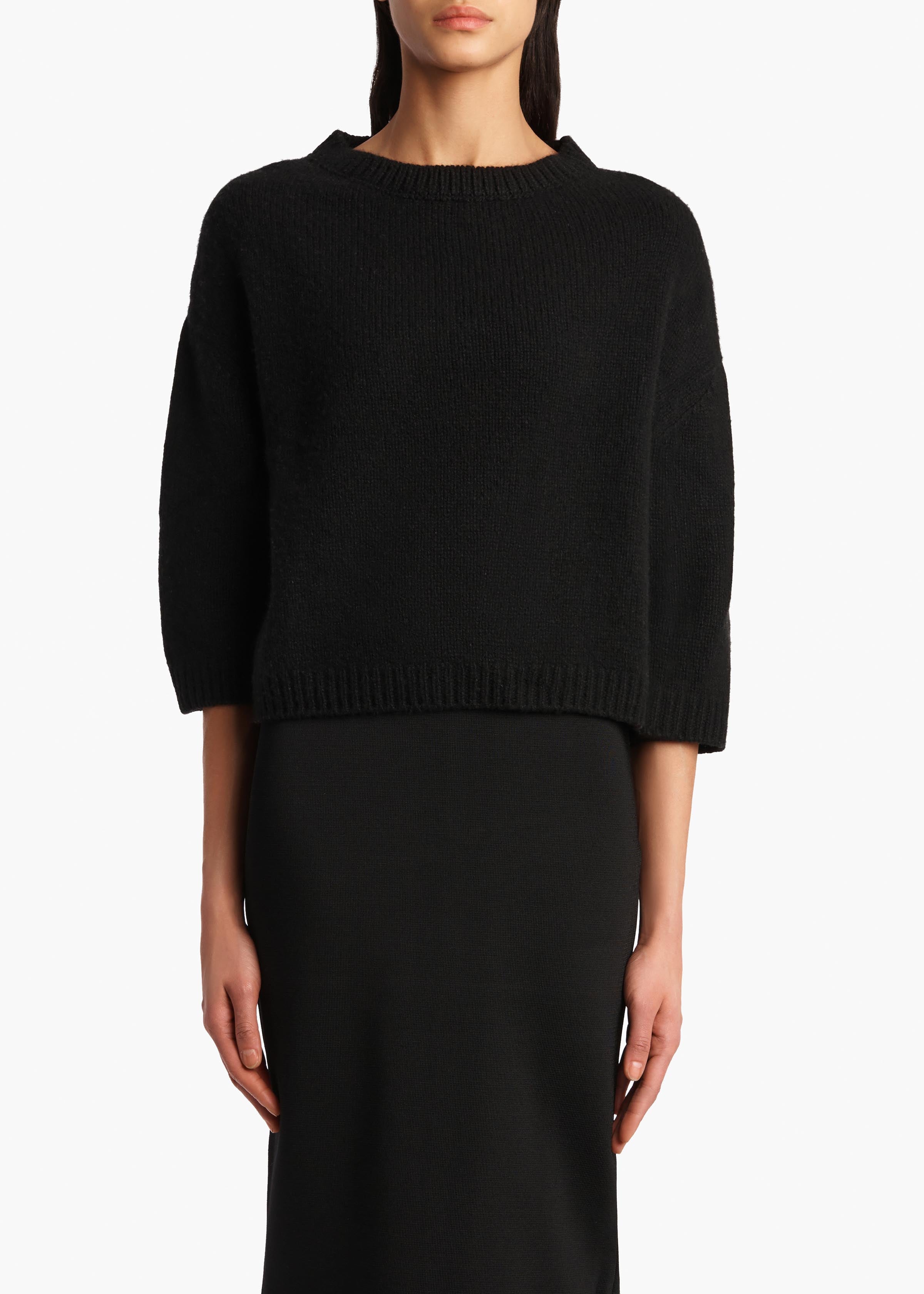 Sabina Sweater in Black FRONT VIEW