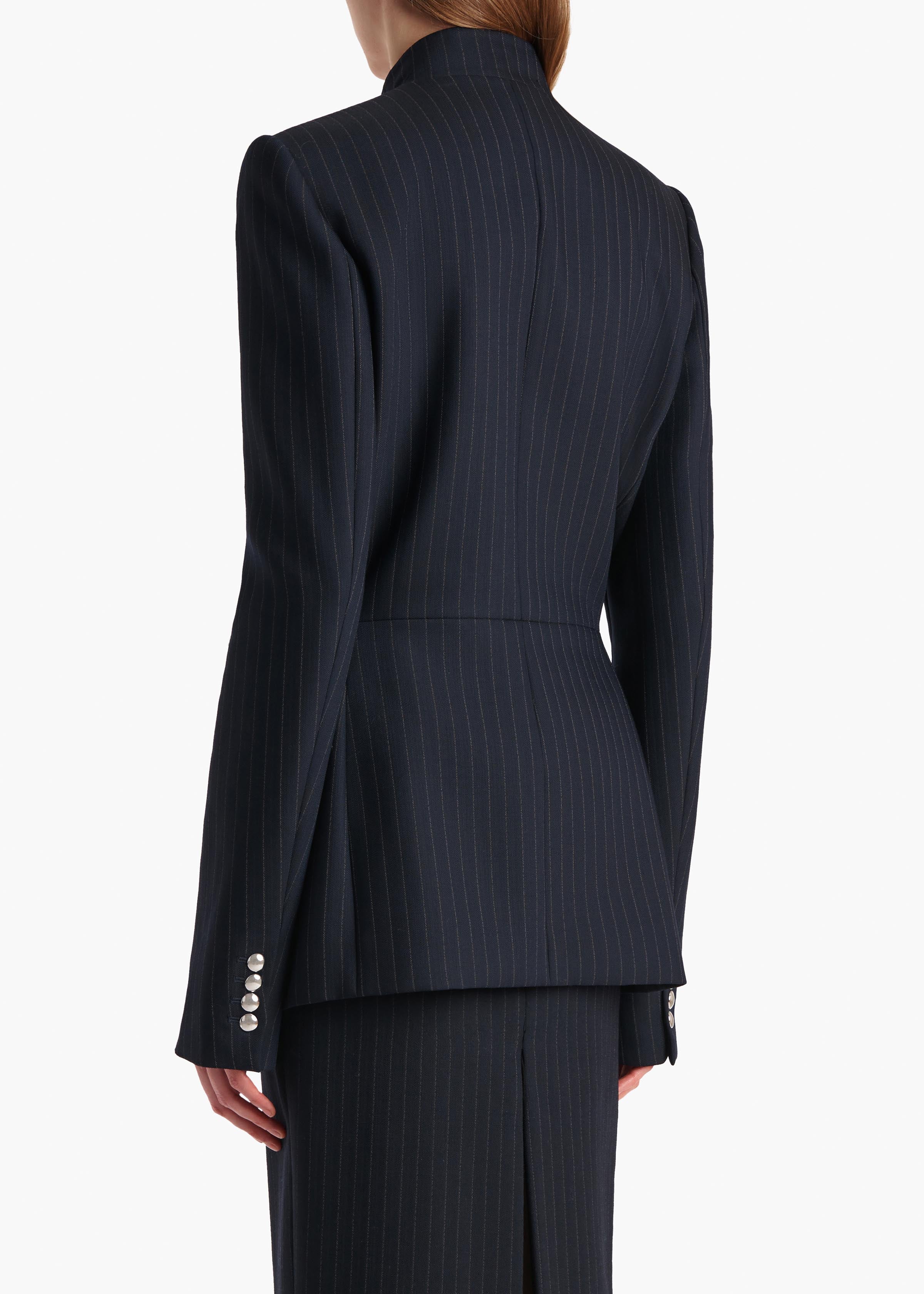 Samuel Jacket in Navy and White Stripe BACK VIEW
