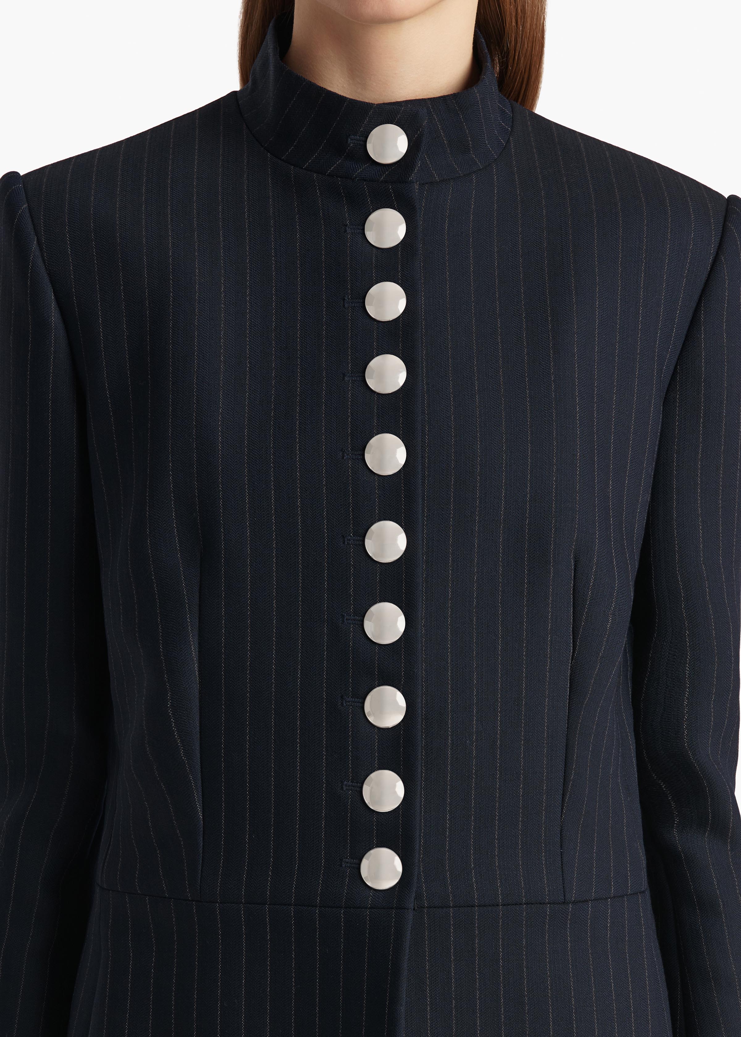 Samuel Jacket in Navy and White Stripe DETAILED VIEW 2