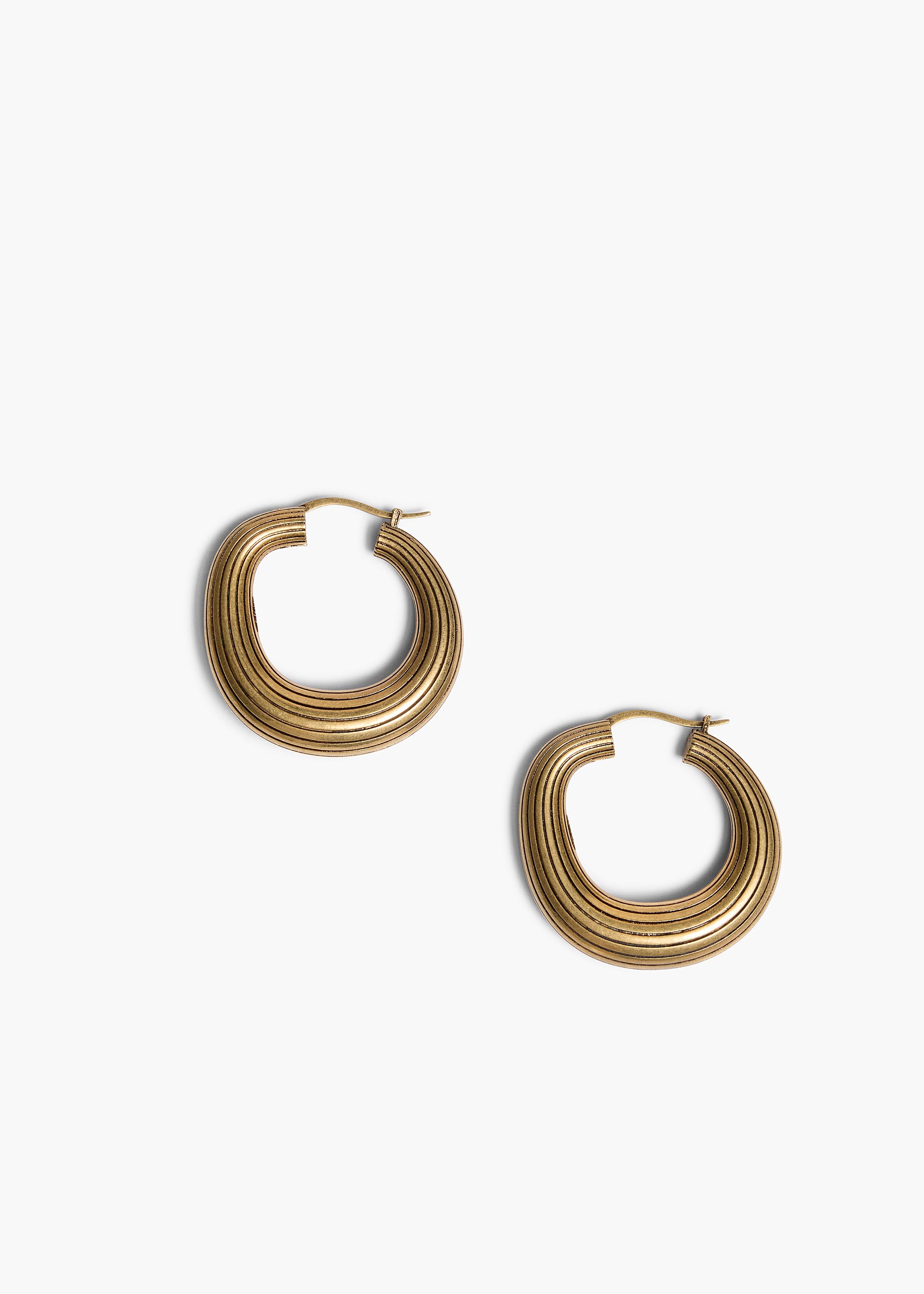 KHAITE - Santa Fe Hoop Earrings in Antique Gold