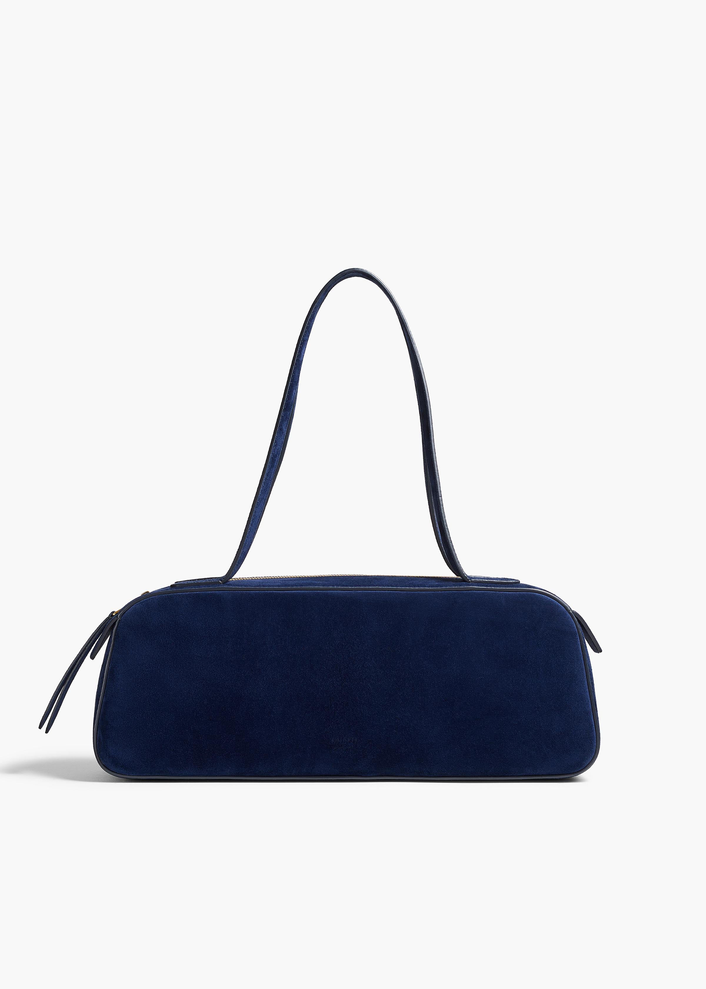 Simona Shoulder Bag in Midnight Suede FRONT VIEW