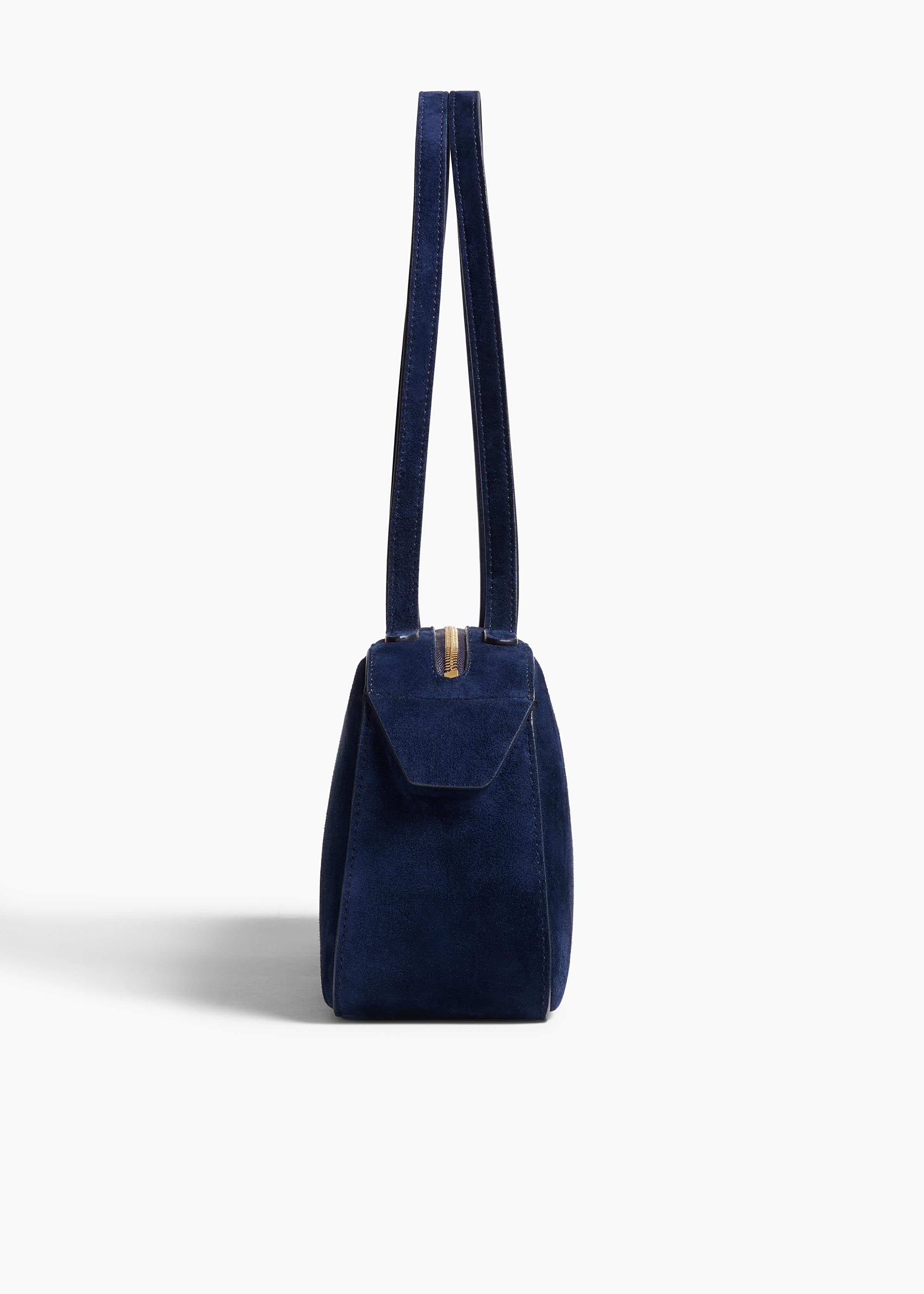 Simona Shoulder Bag in Midnight Suede SIDE VIEW